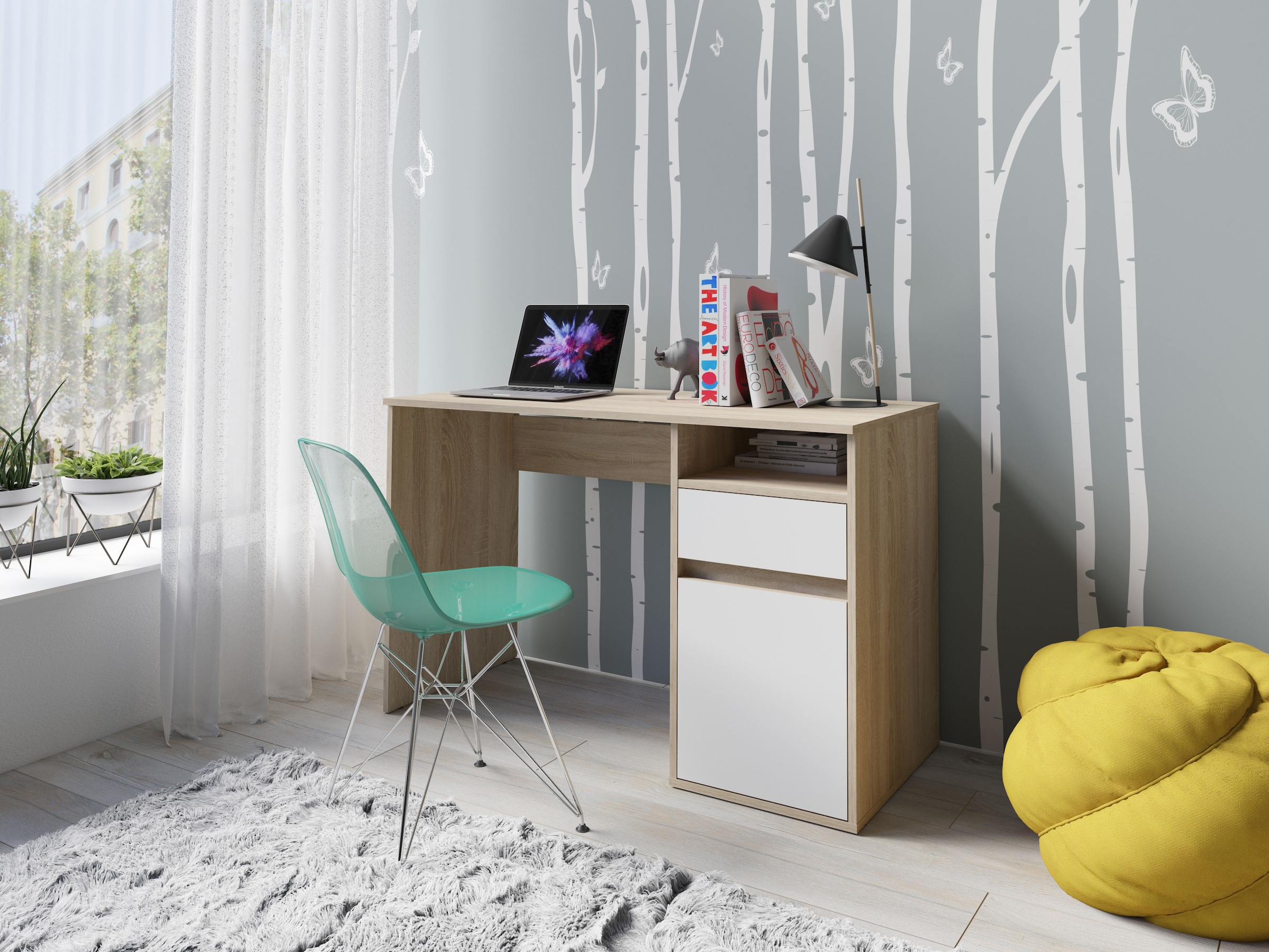 Home affaire Schreibtisch »Tinsley« mit Schublade, und Tür, Breite 120 x53 cm