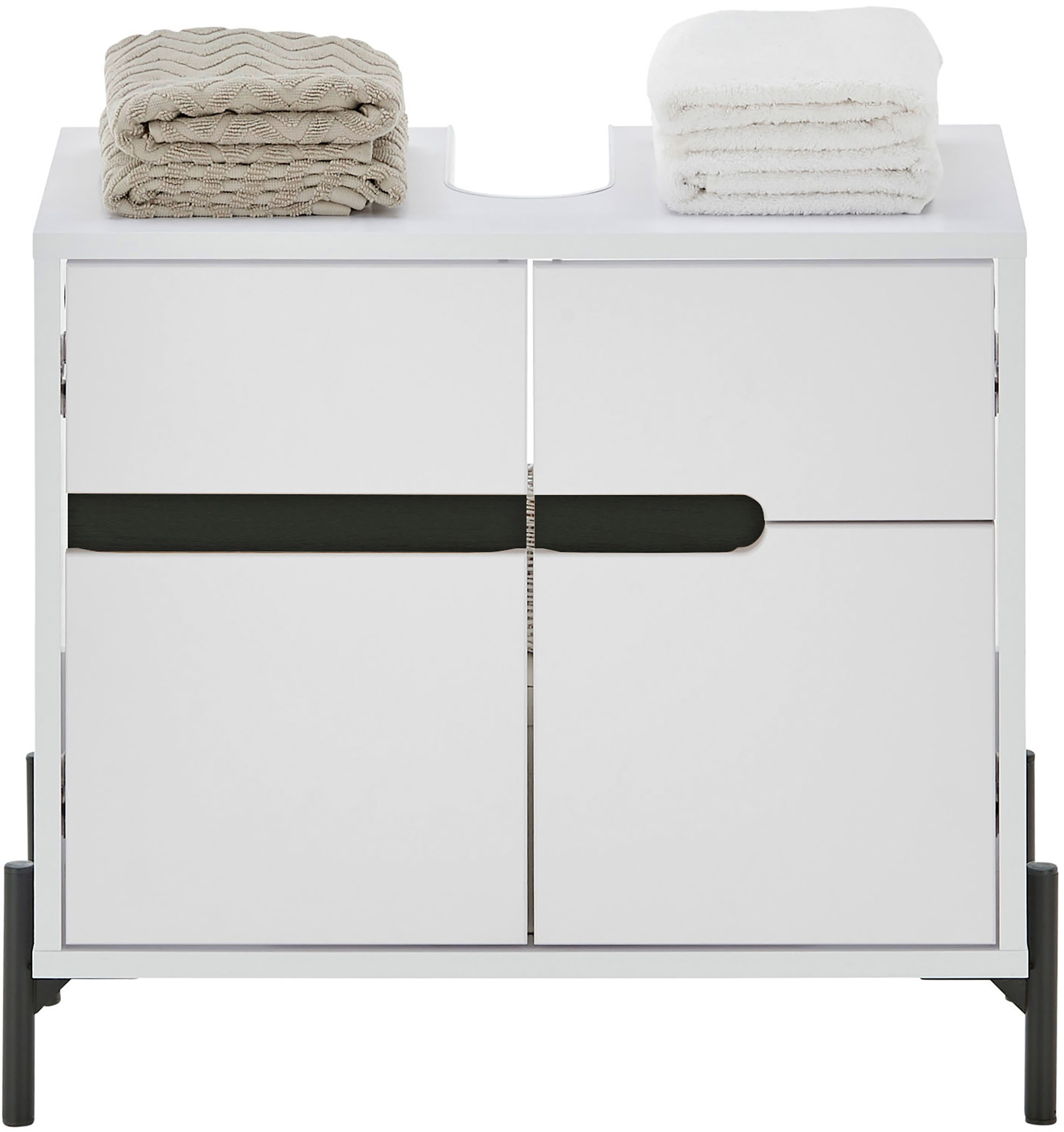 BASIC by Balculina Armoire sous lavabo »Avanto B/H/T 60x55x35 cm« 1 cuis tlg. Largeur 60cm, fermeture douce pour portes, FSC-Mix 70%