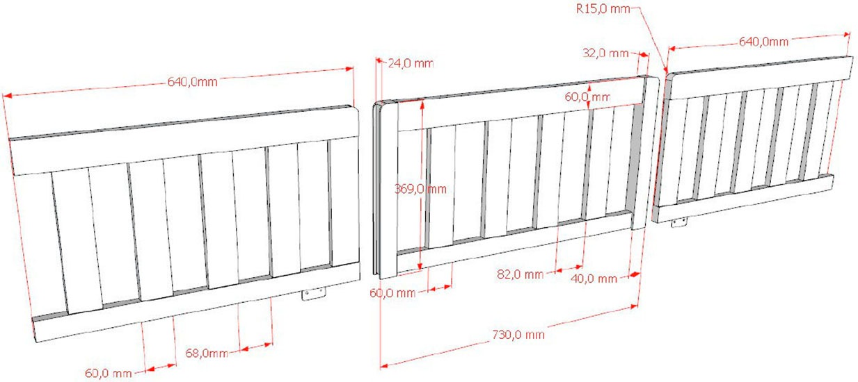 Vipack Kinderbett »Dallas, massiv Bett, Rausfallschutz, umbaubar vom Boden- zum Daybett« inkl. Rolllattenrost und Sprossenumrandung, 90 oder 140x200 cm breit,  stabil und standfest gebaut, wahlweise Kiefer massiv natur oder weiss