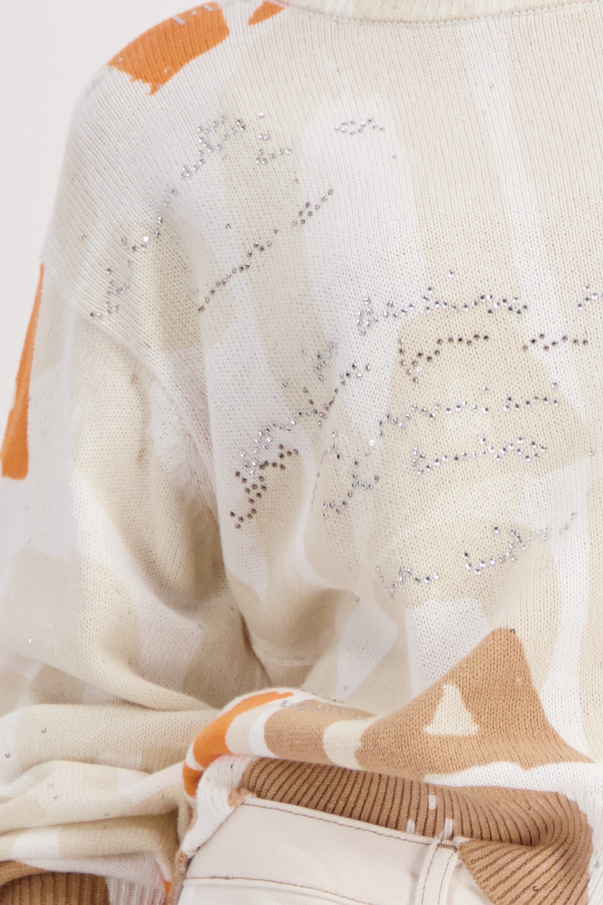 Monari Pull en tricot »Buchstaben allover« Regular fit mit Rundhalsausschnitt