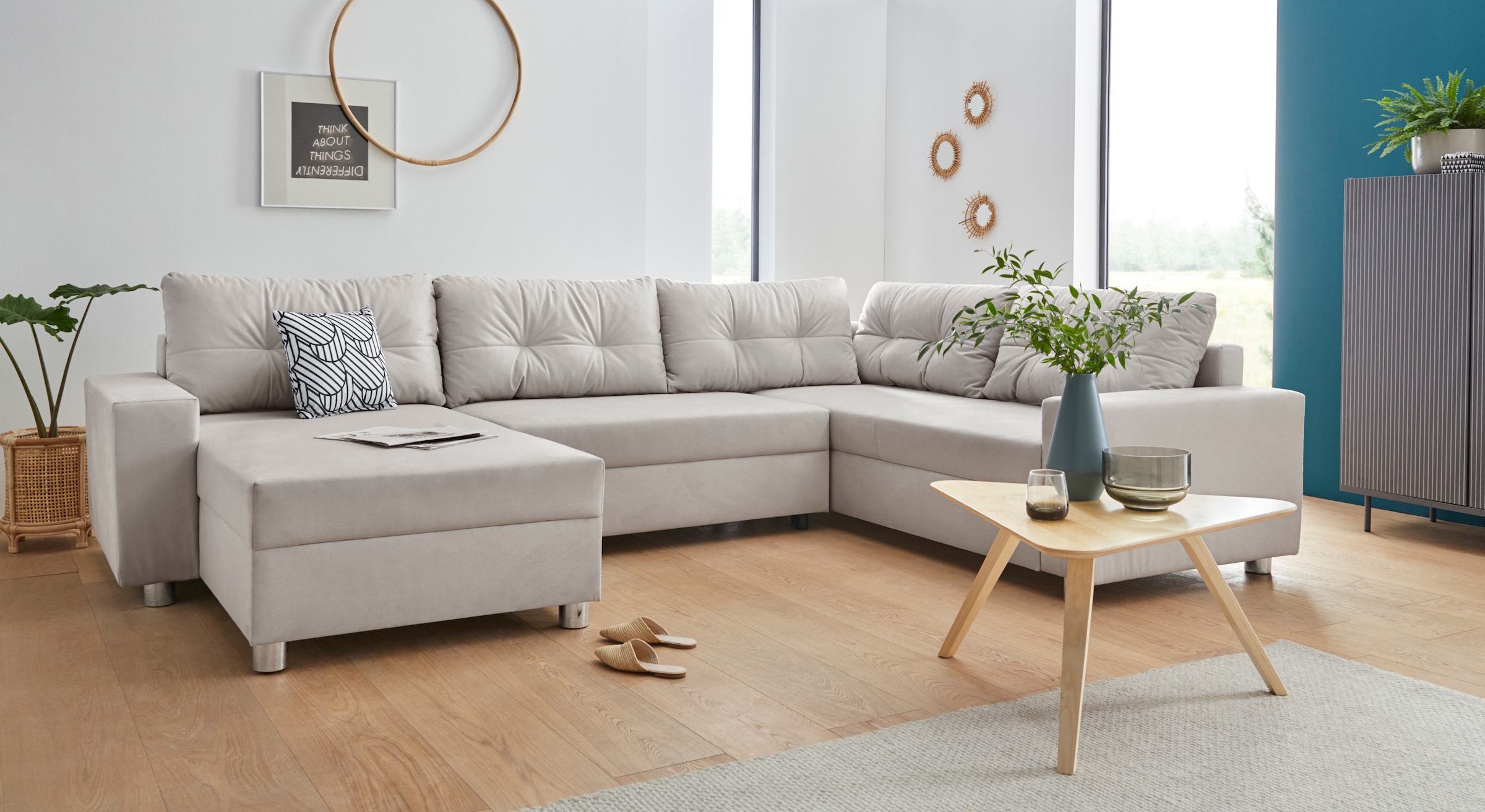 Image of COLLECTION AB Wohnlandschaft "Paris U-Form, B: 310 cm" 1 Zierkissen & Federkern, optional Bettfunktion & Bettkasten