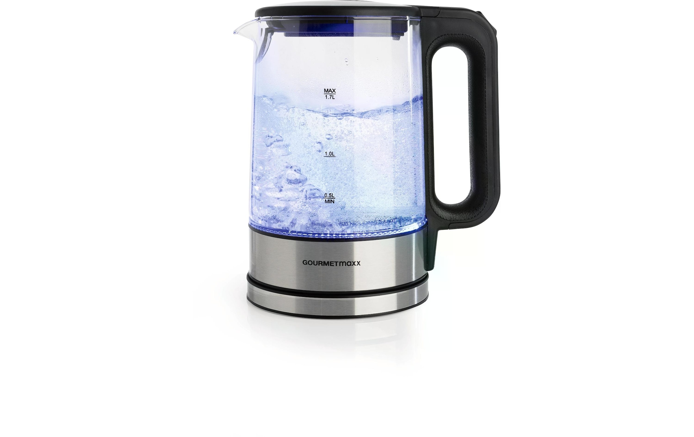 GOURMETmaxx Wasserkocher »45474 l, Silber/Transparent«, 1,7 l, 2200 W