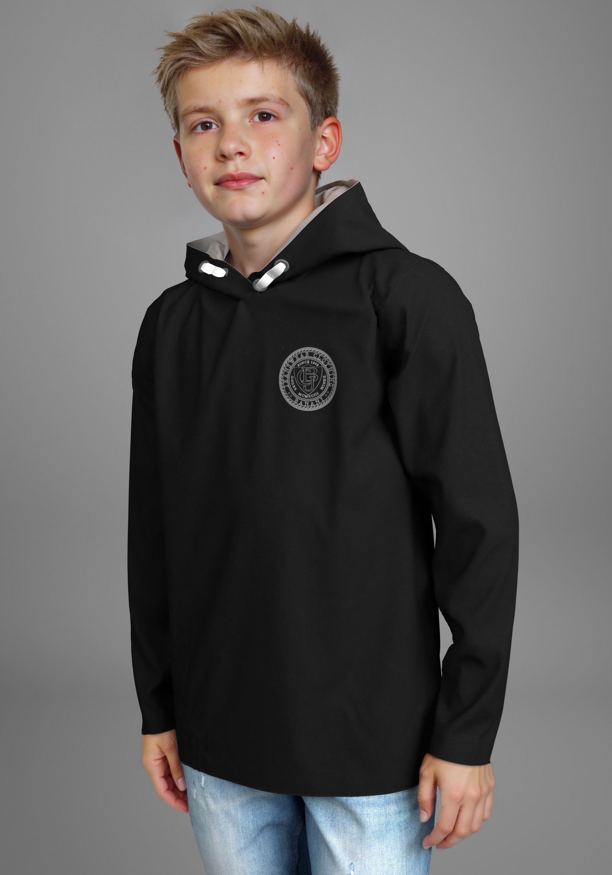 Image of Bruno Banani Kapuzenshirt "Shirt mit RÜCKENPRINT für Jungen" Für TEENS. Cooles Logoshirt