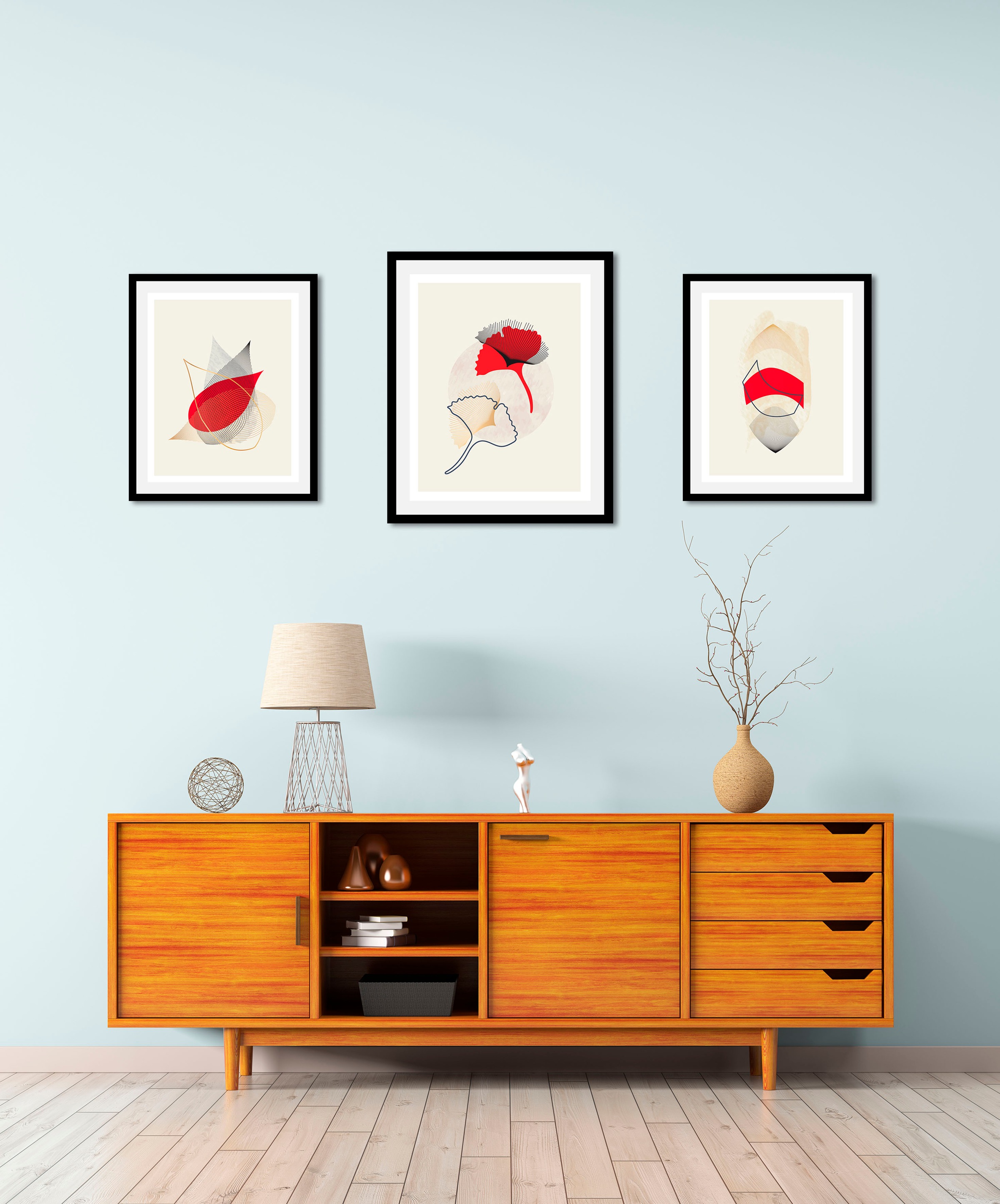 queence Bild »Set Halka« Abstrakt | Blumen | Figuren 1 Stk. tlg. gerahmt