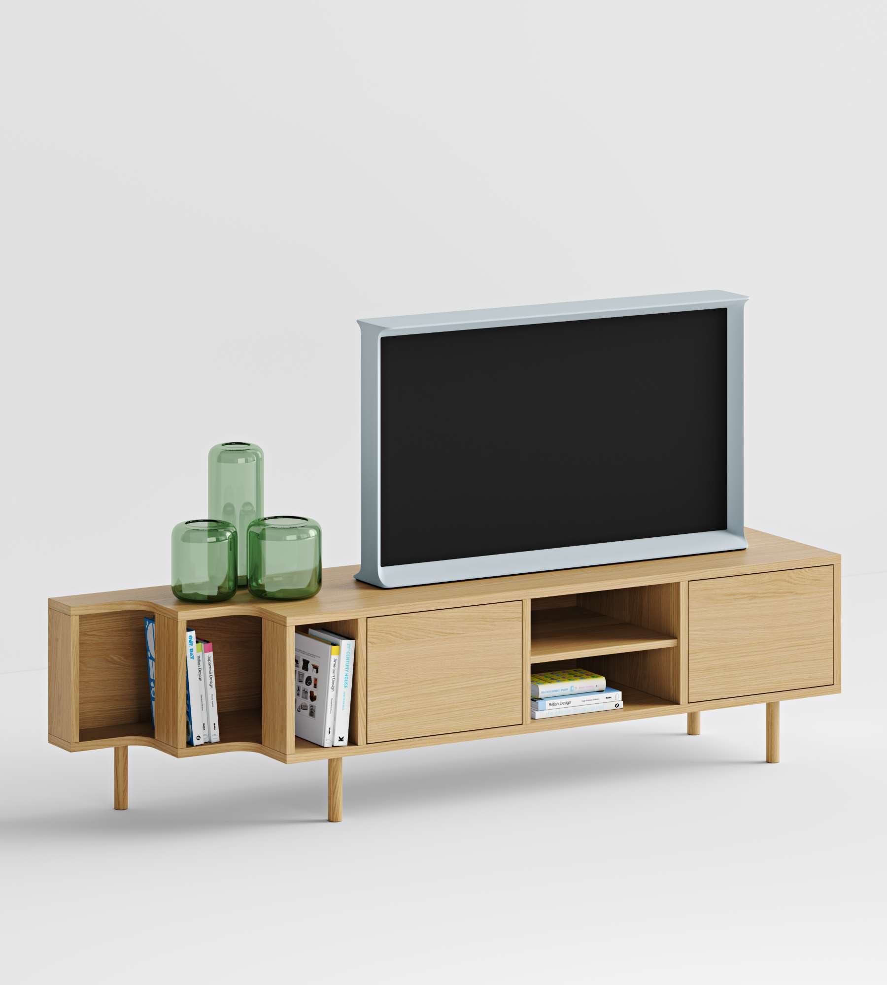 Woodman TV-Board »Shift«, mit Echtholzfurnier aus Eiche, Breite 189 cm, mit Push-to-Open, FSC®