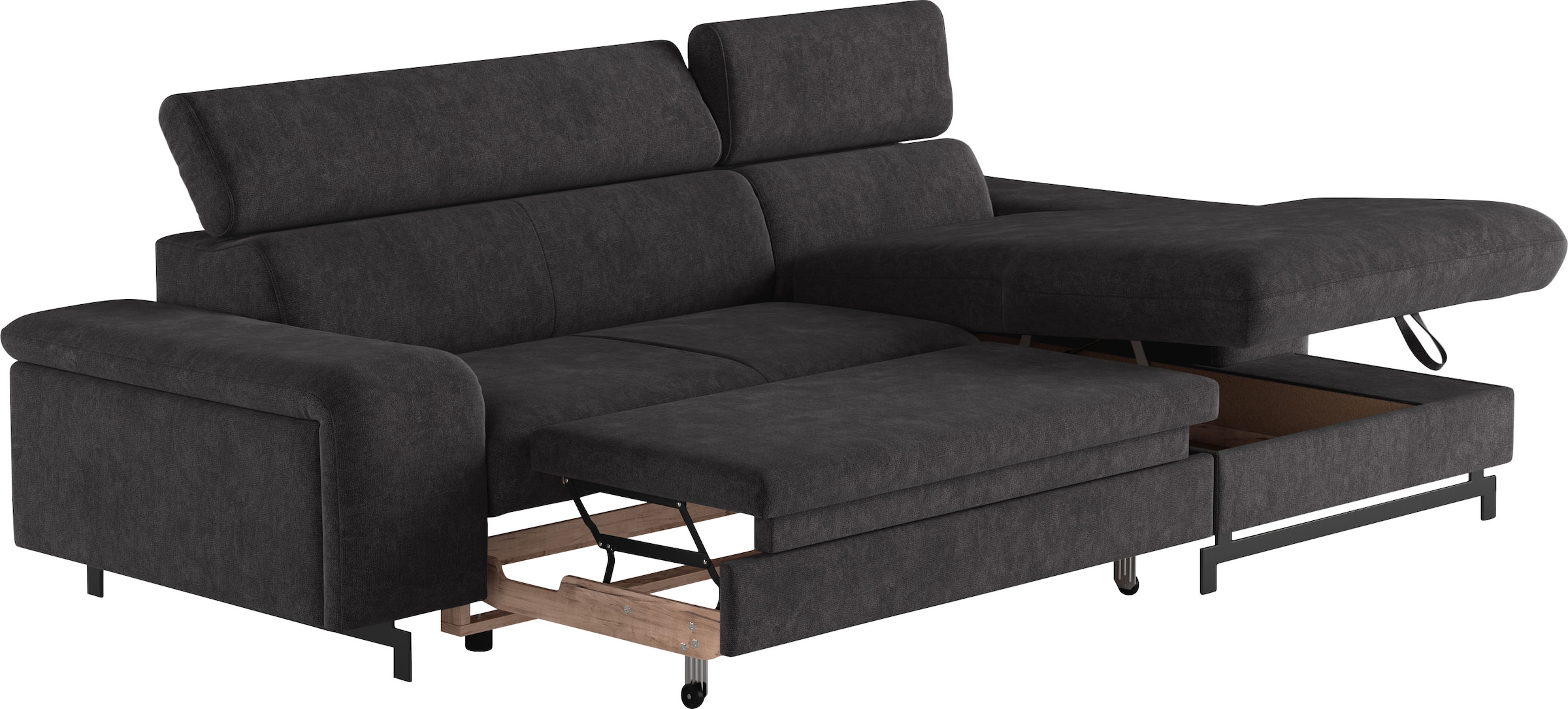 COTTA Ecksofa »Emma L-Form«, mit Kopfteilverstellung, wahlweise mit Bettfunktion & Bettkasten