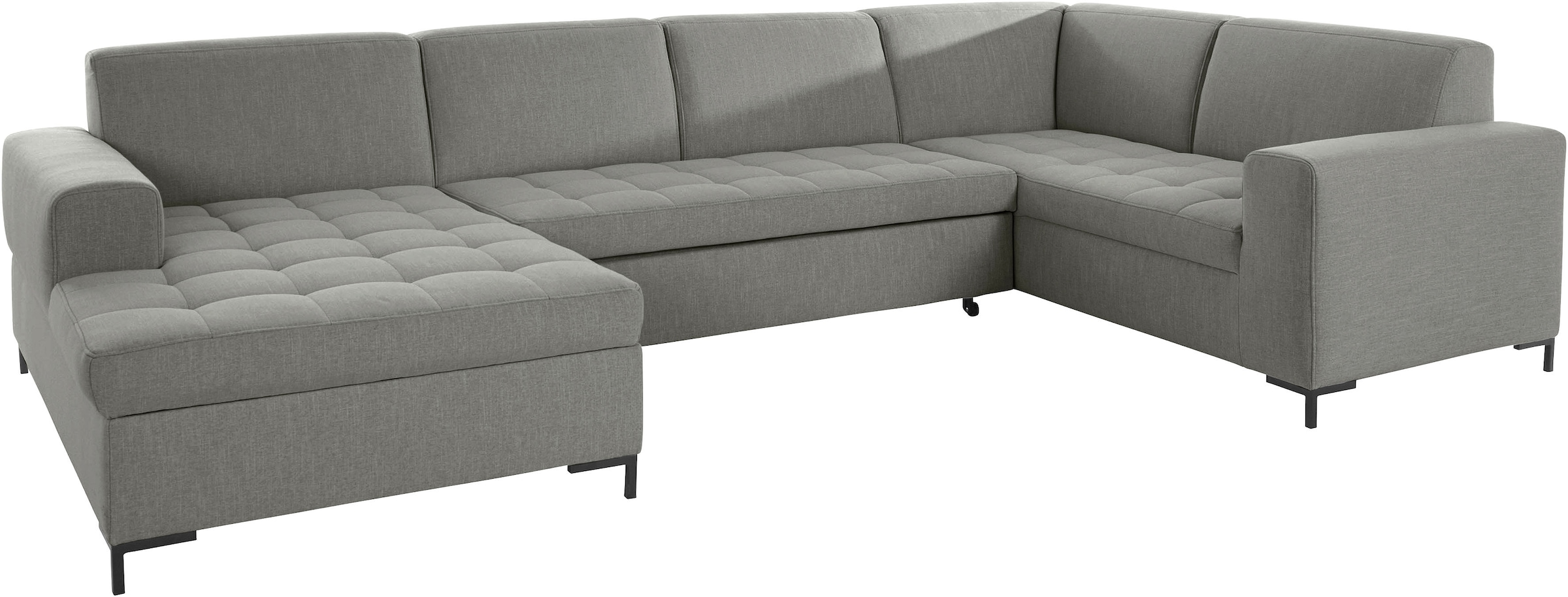 GOODproduct Wohnlandschaft »Grazzo, aktuelle Steppung im Sitz, viel Platz, zeitlos, U-Form«, hochwertige Stoffe aus recyceltem Material, Steppung im Sitzbereich