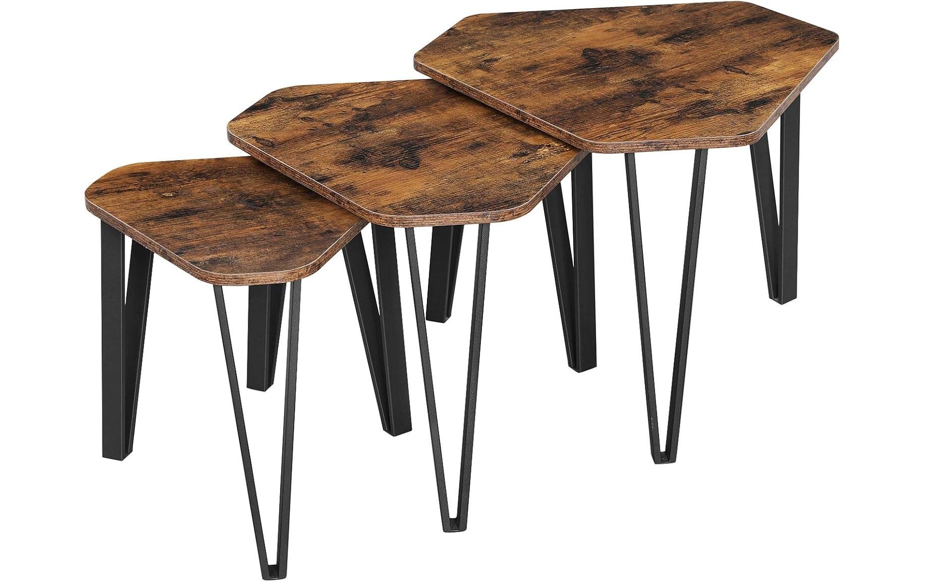 Image of VASAGLE Beistelltisch "VASAGLE Beistelltisch Industrial, 3er Set Traglast je 20kg, Braun"
