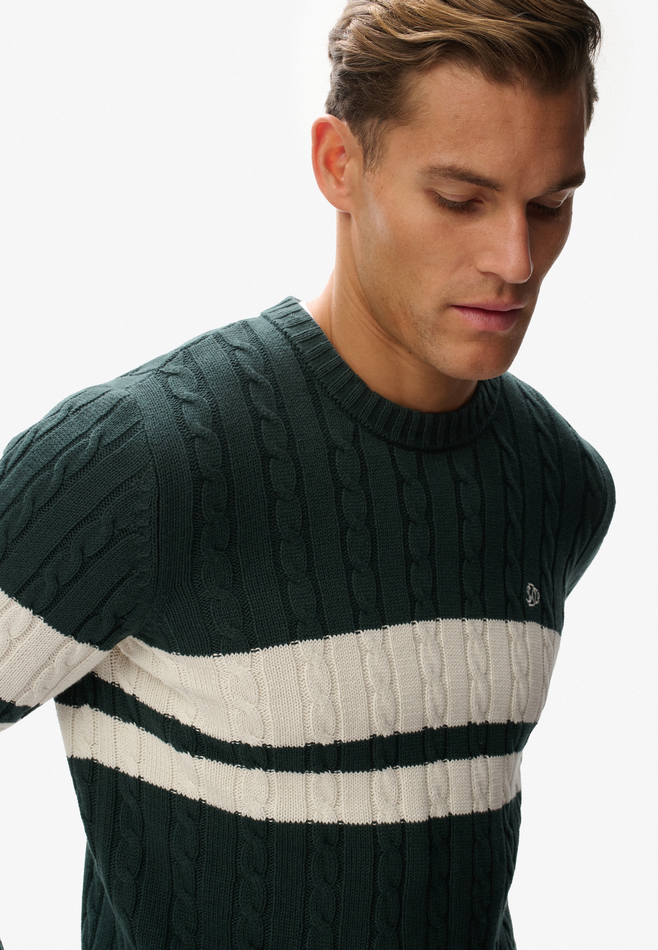 Superdry Strickpullover »Cotton Stripe Cable Jumper«