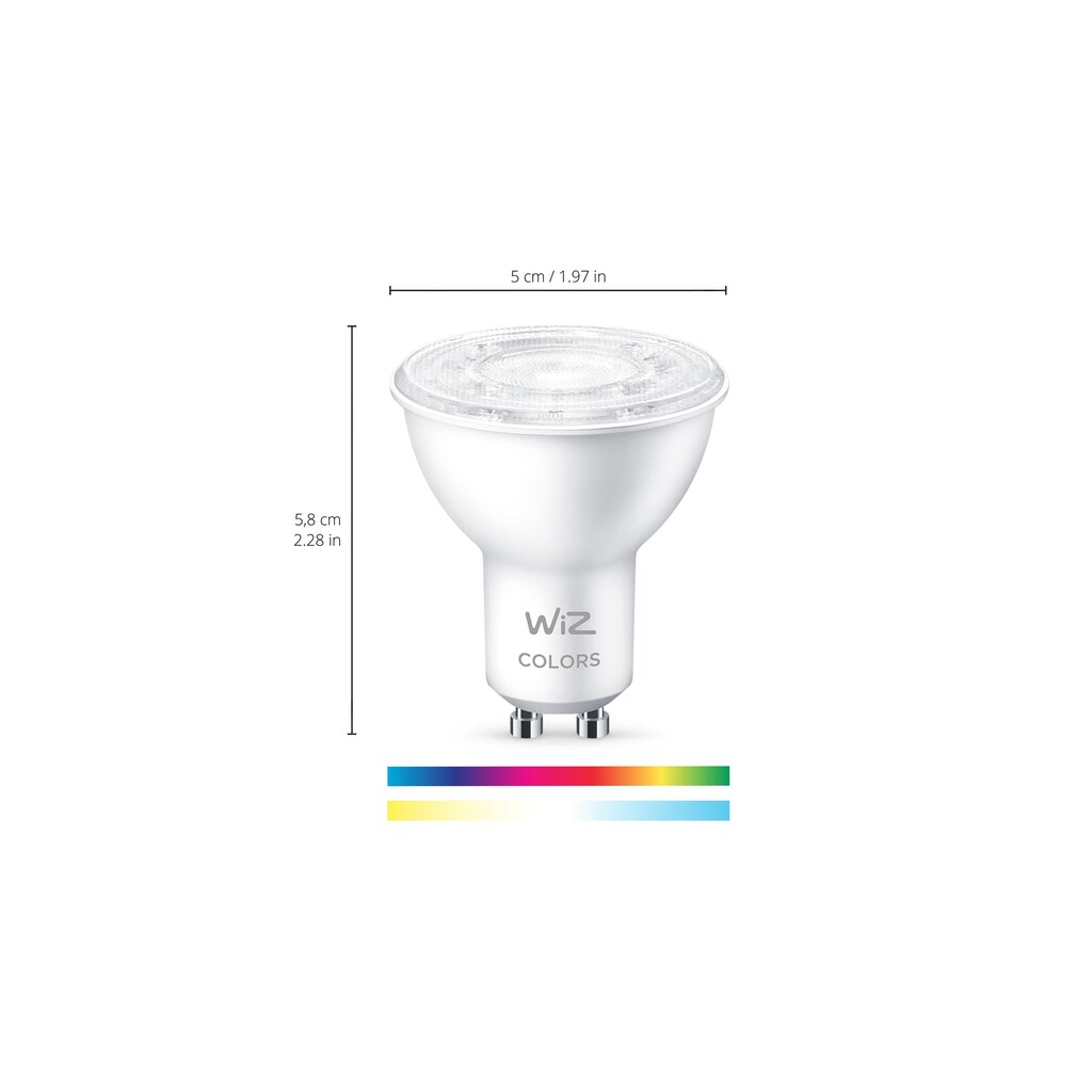 WiZ LED-Leuchtmittel »Reflektor Tunable White & Color Doppelpack 50W Ersatz«, GU10, Farbwechsler