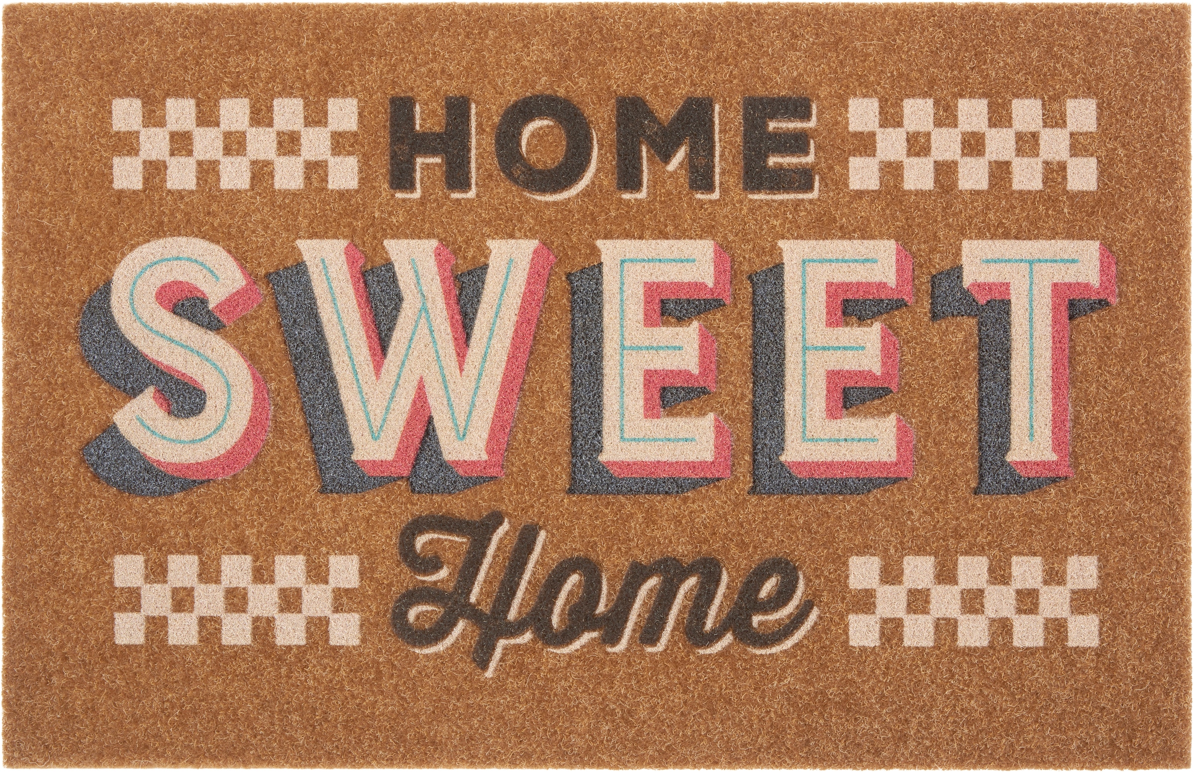 Fussmatte »Home sweet Home bunt«, rechteckig, mit Spruch, mit Schrift, Kokos-Look,...