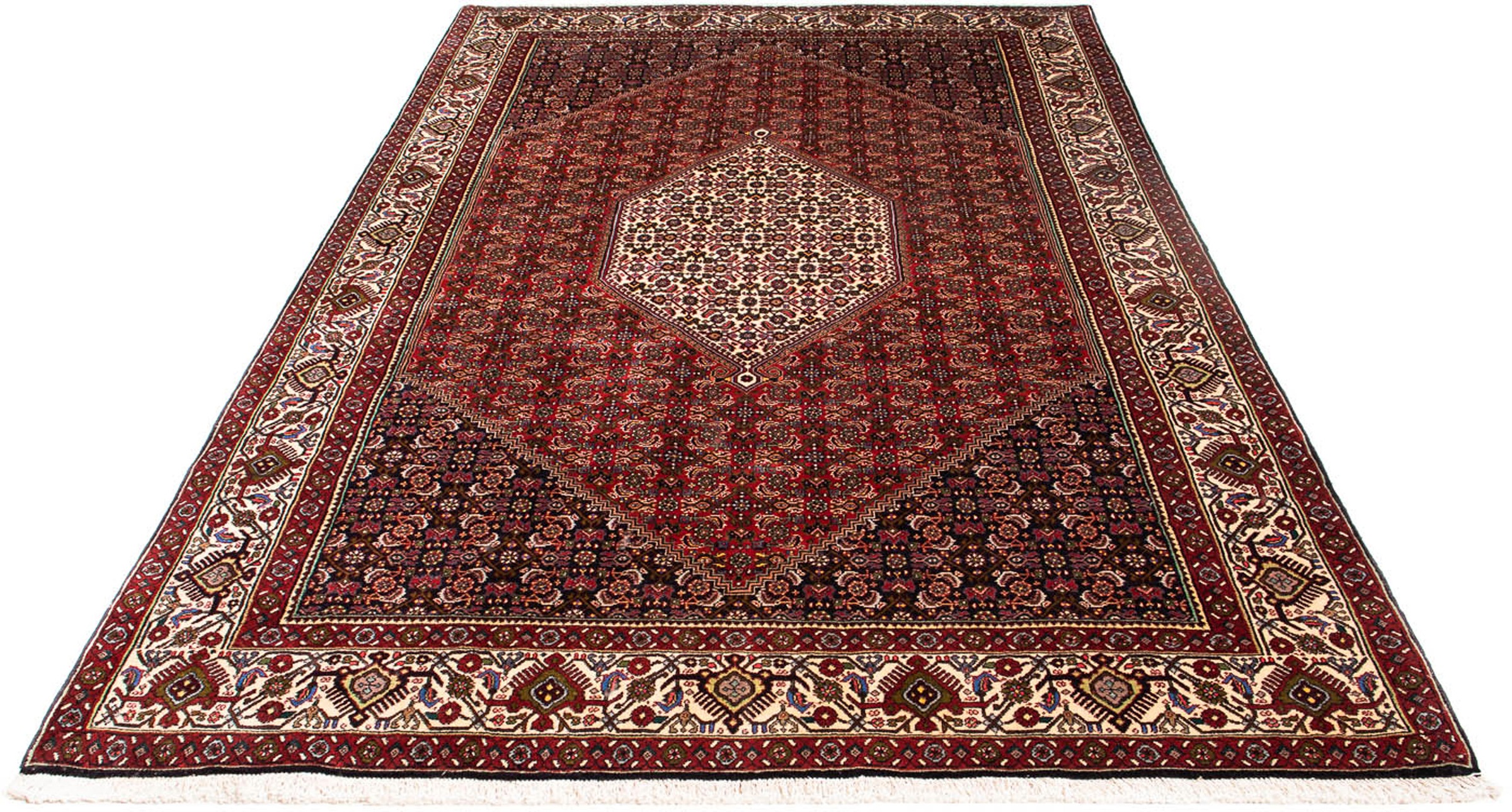 Image of morgenland Orientteppich »Perser - Bidjar - 263 x 164 cm - dunkelrot«, rechteckig, 15 mm Höhe, Wohnzimmer, Handgeknüpft, Einzelstück mit Zertifikat bei Ackermann Versand Schweiz