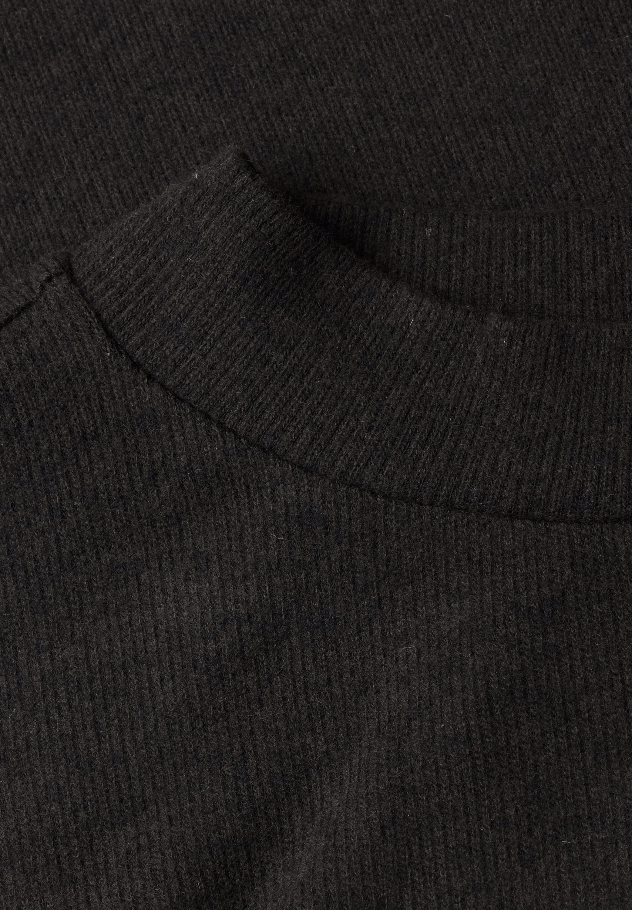 STREET ONE Strickpullover Spitzenbesatz am Saum / Melange-Look