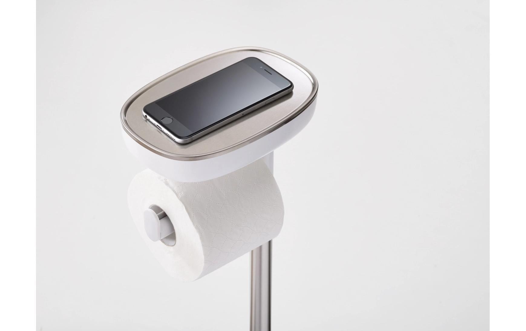 Joseph Joseph WC-Garnitur »EasyStore™« aus Edelstahl | Kunststoff mit integrierter Flex Toilettenbürste, 74 cm Höhe