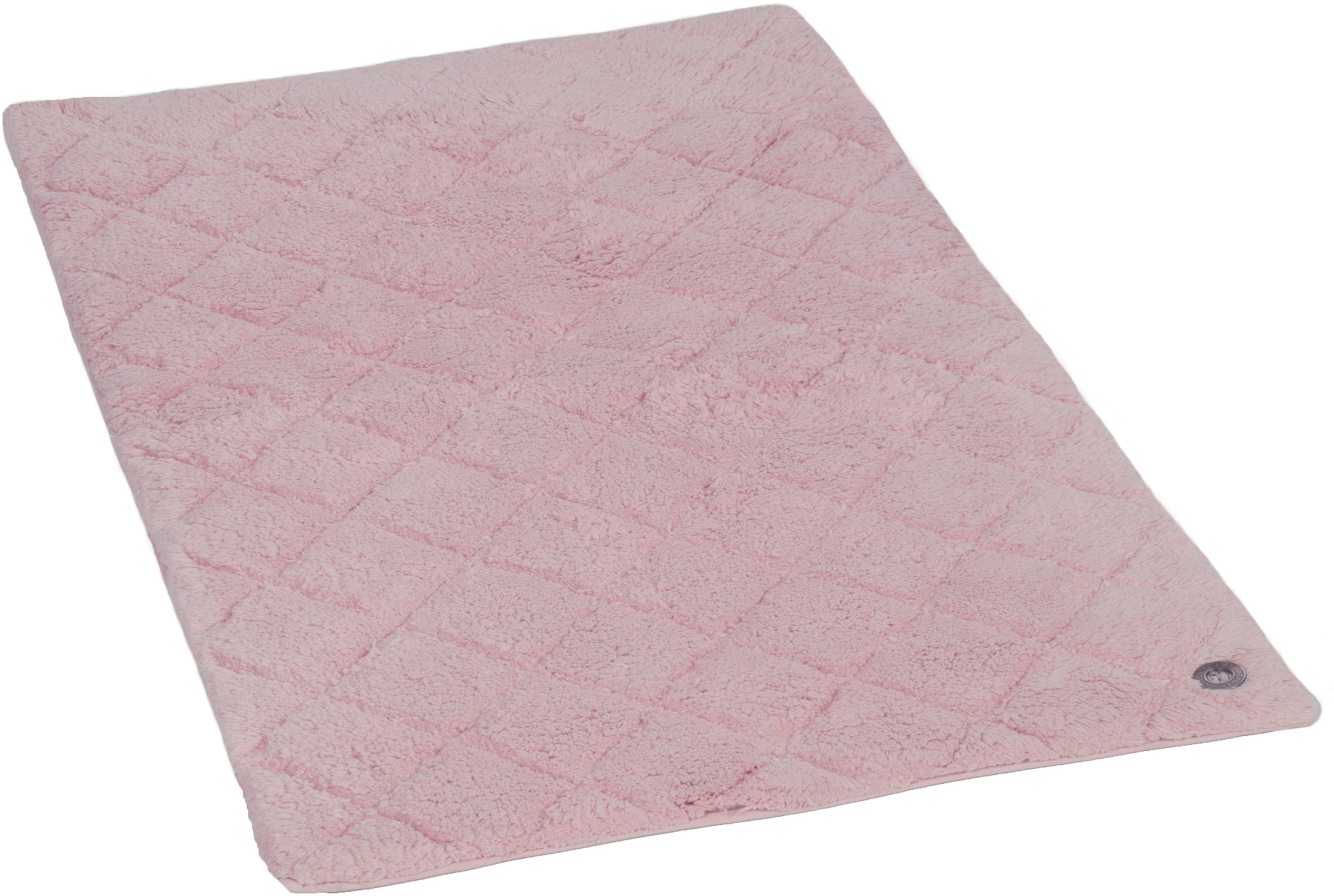 TOM TAILOR HOME Badematte »Cotton Diamond«, rutschhemmend beschichtet, fussbodenheizungsgeeignet-strapazierfähig, Uni Farben, Pastell Farben, Rauten, reine Baumwolle, weich & kuschelig