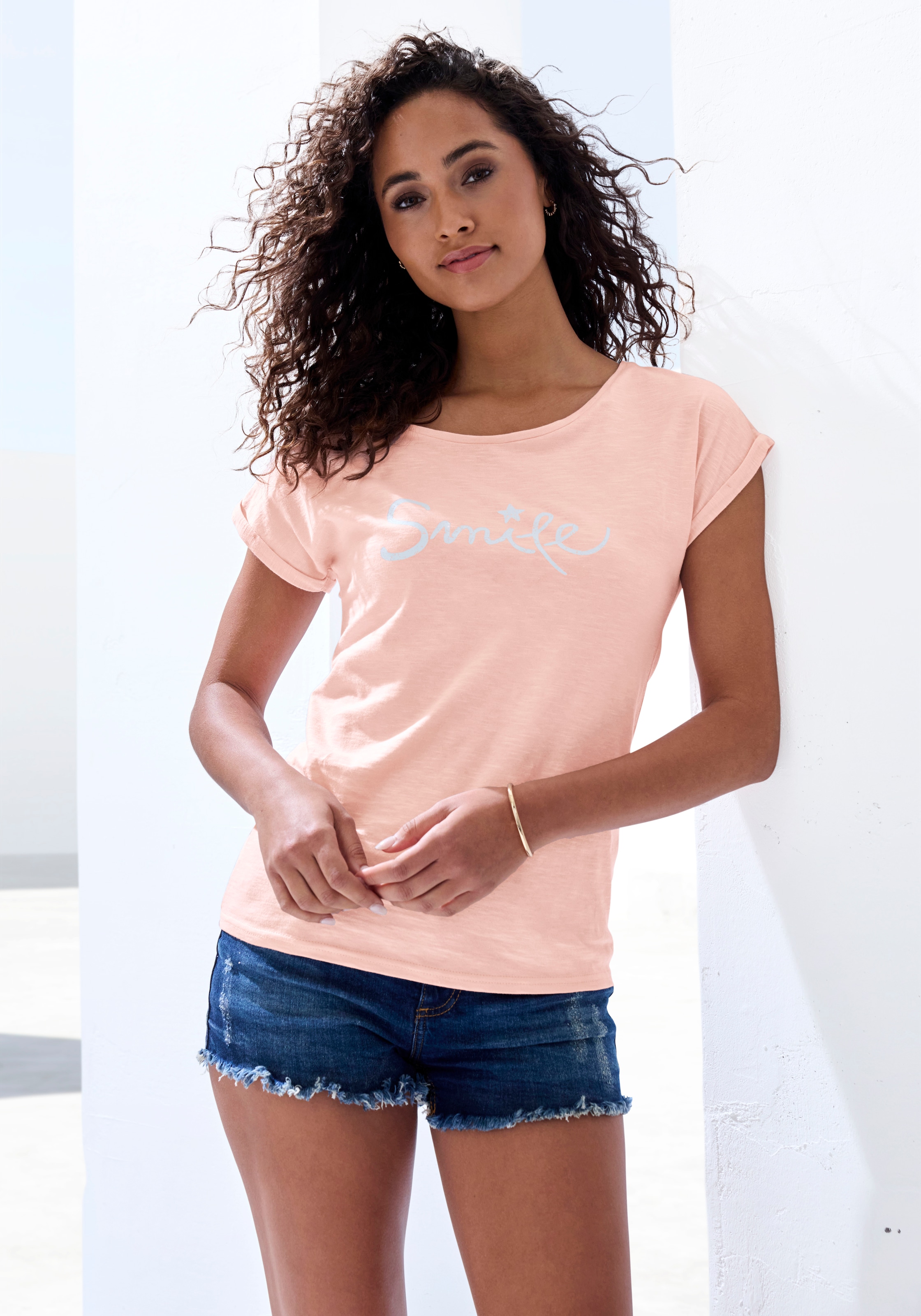 Image of Beachtime T-Shirt "mit Frontdruck "Smile"" aus weicher Baumwoll-Qualität