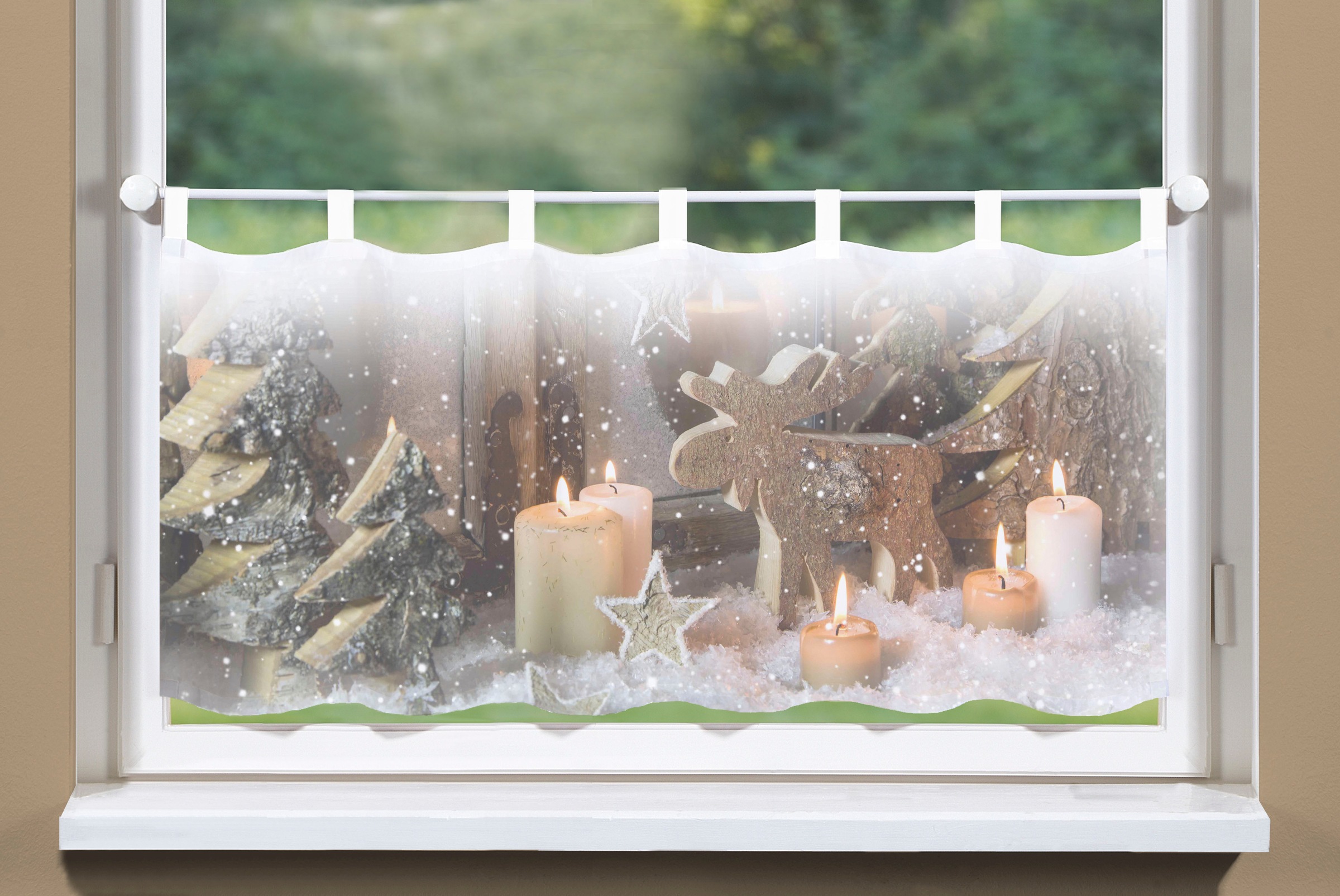 Image of HOME WOHNIDEEN Scheibengardine »CANDALO«, (1 St.), Schlaufencafehaus Voile digital bedruckt bei Ackermann Versand Schweiz