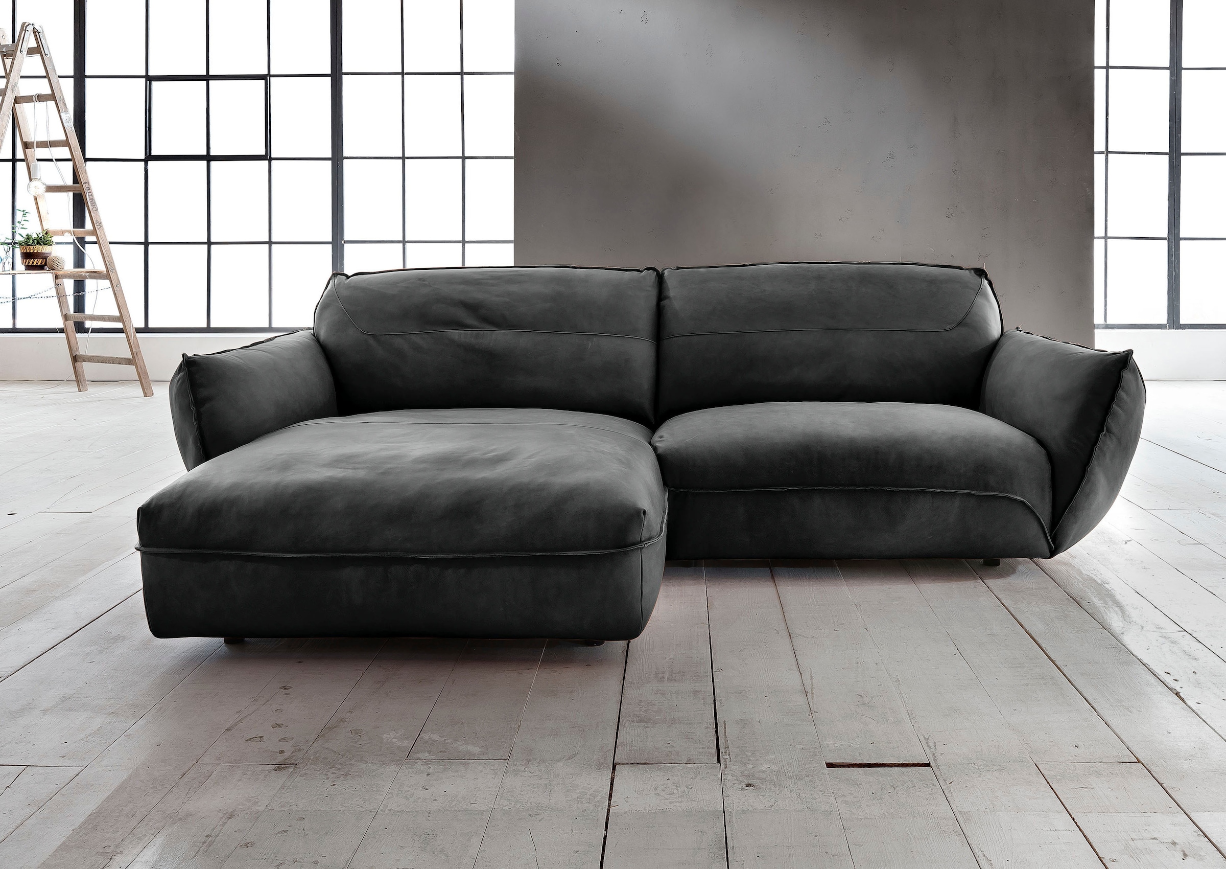 Image of BETYPE Ecksofa "Be Type Be Chilled, Mega Sofa, Bezug: hochwertiges Anilinleder, L-Form" in 2 Breiten mit stylischer und offener Nahtführung