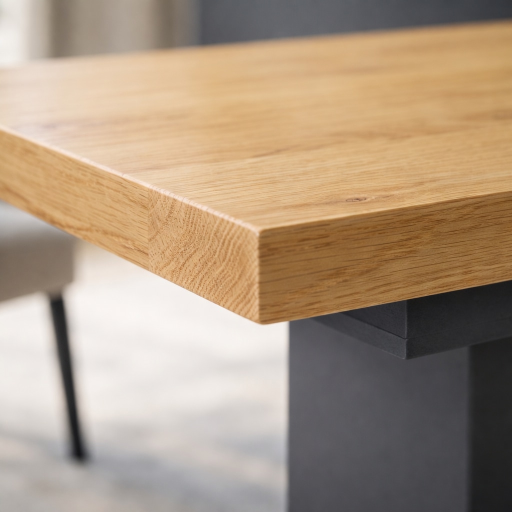 GOODproduct Table de salle à manger »Boston, Säulentisch, Speisetisch, Küchentisch, ausziehbar bis 150 cm« Place pour jusqu'à 6 personnes, extensible grâce à une rallonge