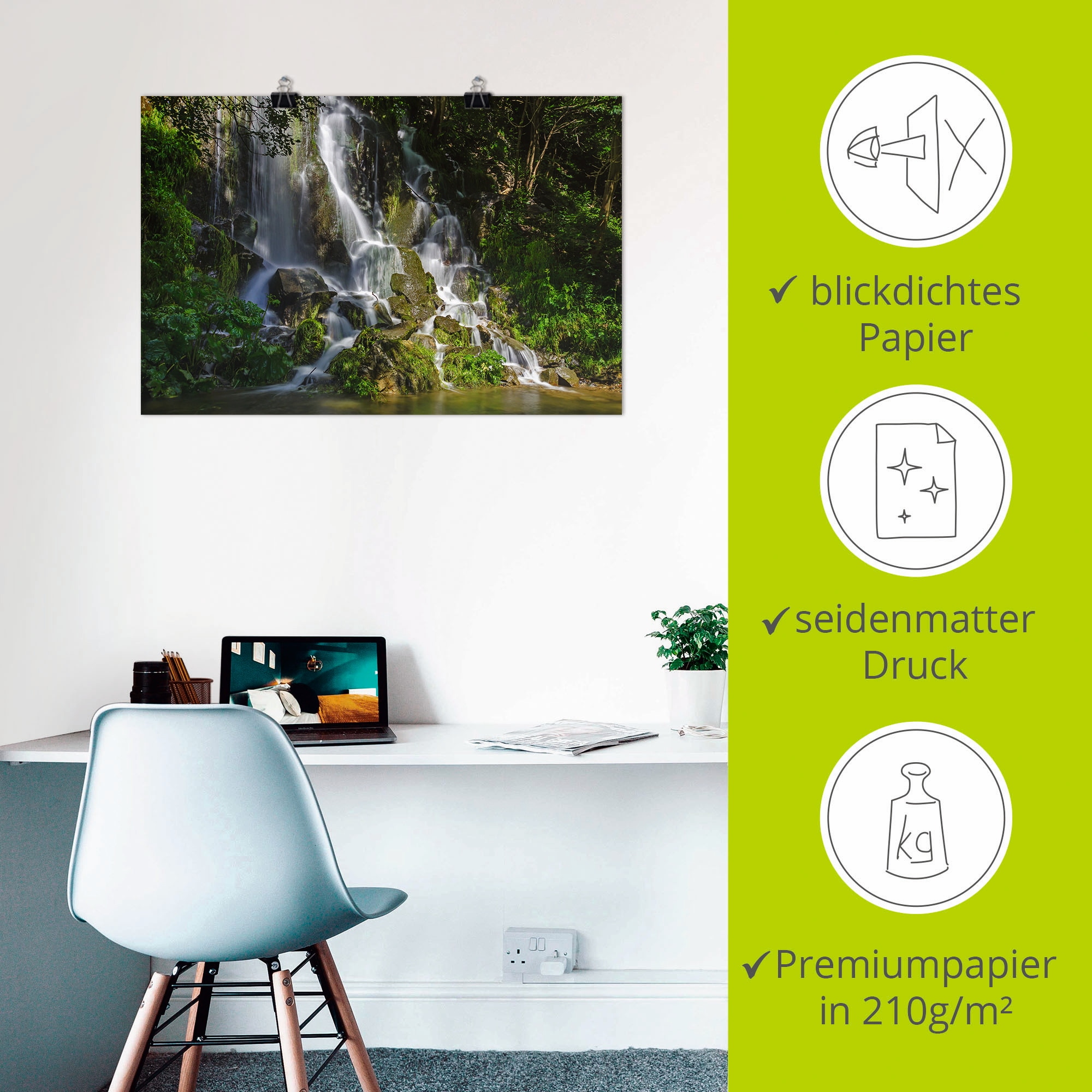 Artland Wandbild »Wasserfall im Harz«, Gewässer, (1 St.), als Poster in verschied. Grössen