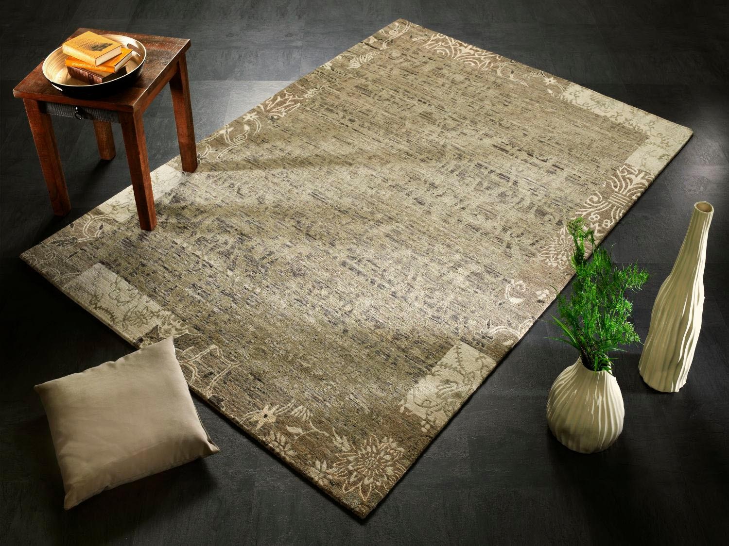 OCI DIE TEPPICHMARKE Teppich »SilkNatini Border« rechteckig 20 mm Höhe handgeknüpft, Wohnzimmer