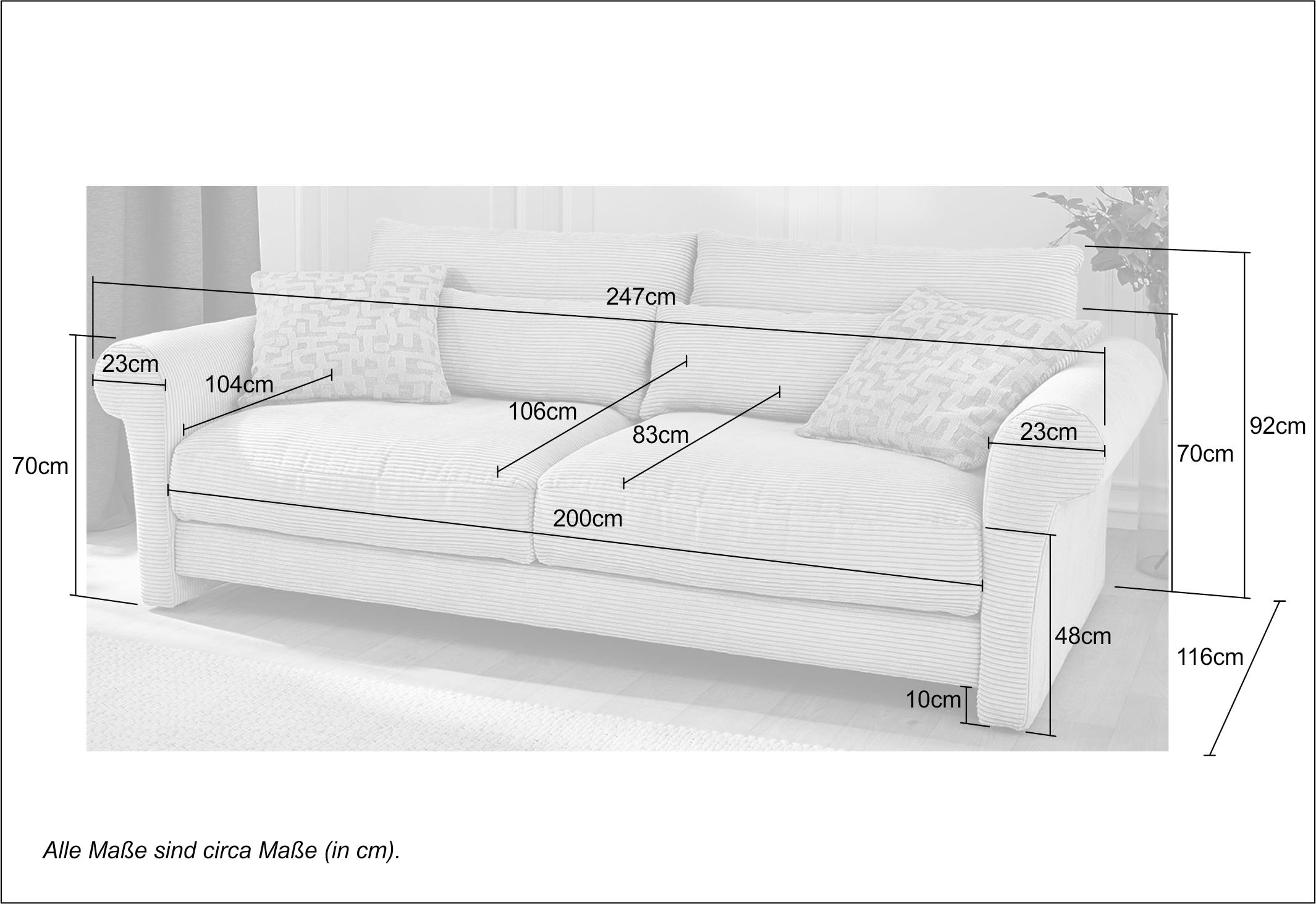 Jockenhöfer Gruppe Big-Sofa »Maxima«, ab 99 bestellen Federkern,Schaumflocken,hervorragendes Cord in CHF Sitzgefühl,Bezug versandkostenfrei