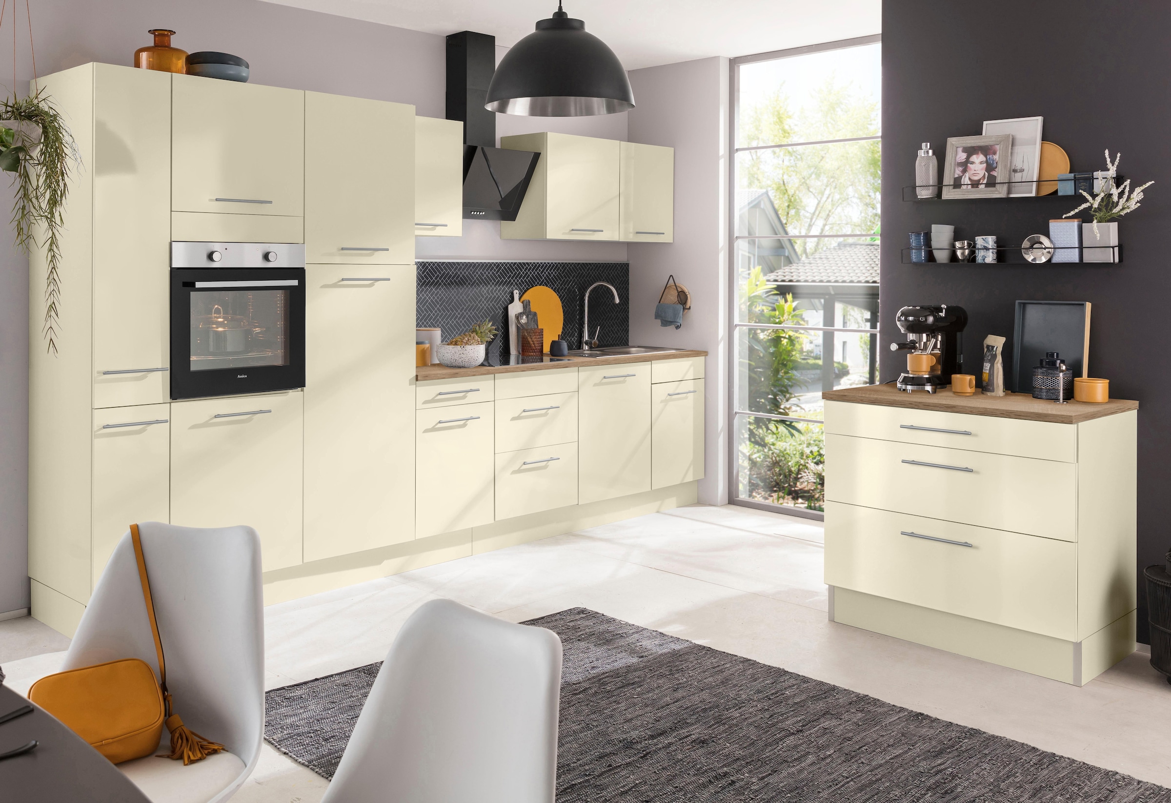 wiho Küchen Küchenzeile »Ela«, Breite 340 cm, Soft-Close-Funktion, höhenverstellbare Füsse