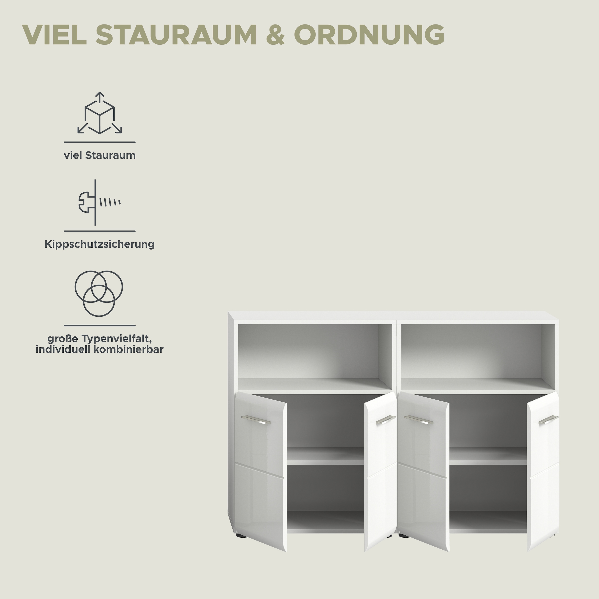 INOSIGN Badmöbel-Set »FLORENZ, TOPSELLER!, 2-teilige Badkombination, hochwertige MDF-Front« Set, 2-teiliges Set bestehend aus: 2 Midischrank breit, 