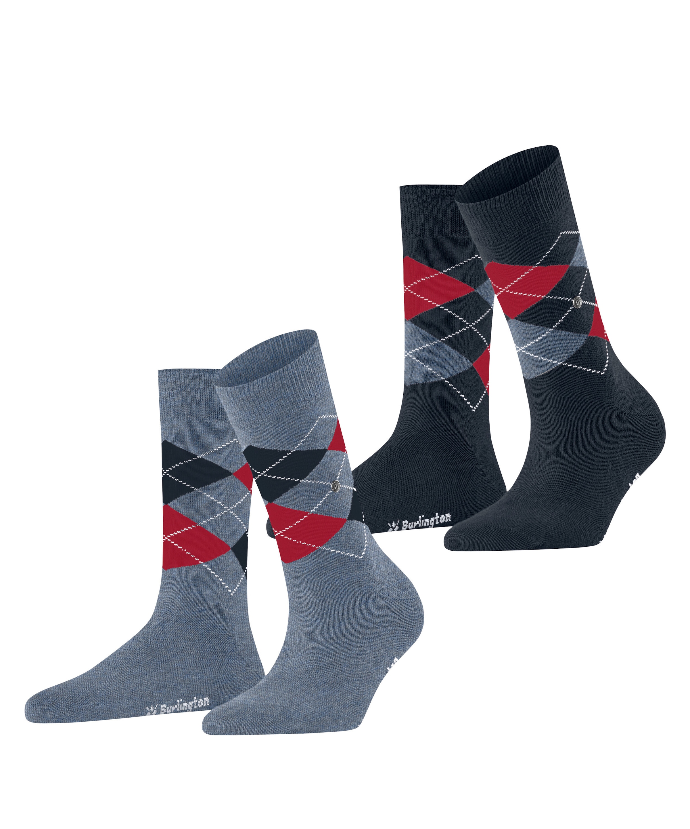 Burlington Chaussettes »Everyday Argyle 2er-Pack« 2er Pack,  atmungsaktiv