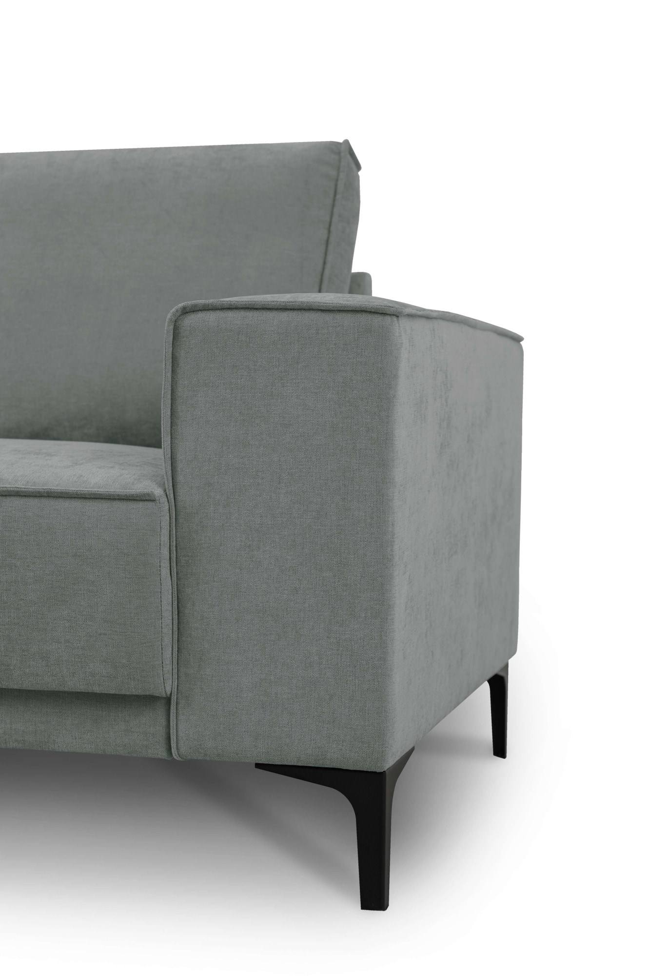 Places of Style 3-Sitzer »3er Sofa Oland, Struktur, Flachgewebe, Luxus-Microfaser, Boucle«, 224 cm, Wellenunterfederung, Skandi-Design, Metallfüsse