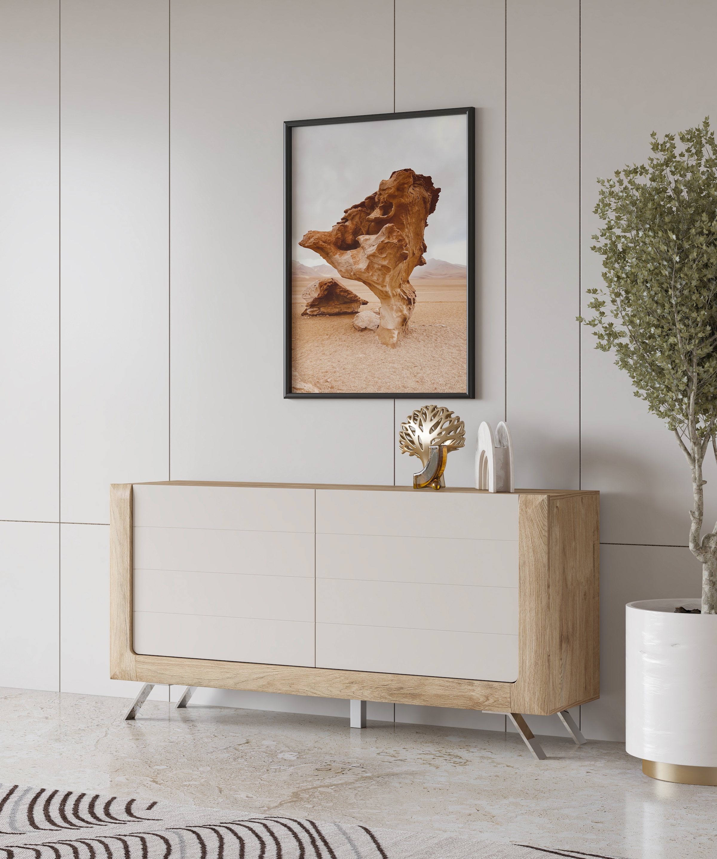 Leonique Sideboard »Kasai«, Breite 160,5 cm, mit 2 Türen