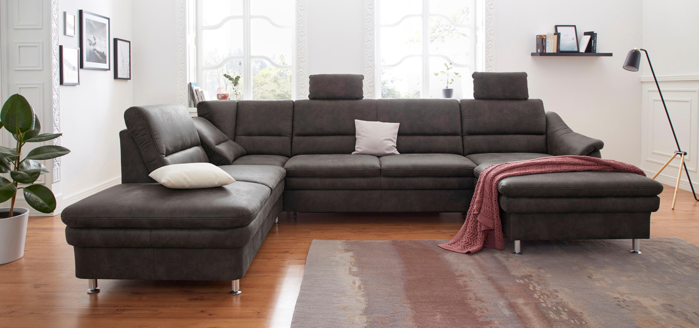 Image of sit&more Wohnlandschaft "Cardoso U-Form" mit Federkern und Kopfstützen, mit Bettfunktion und Relaxfunktion