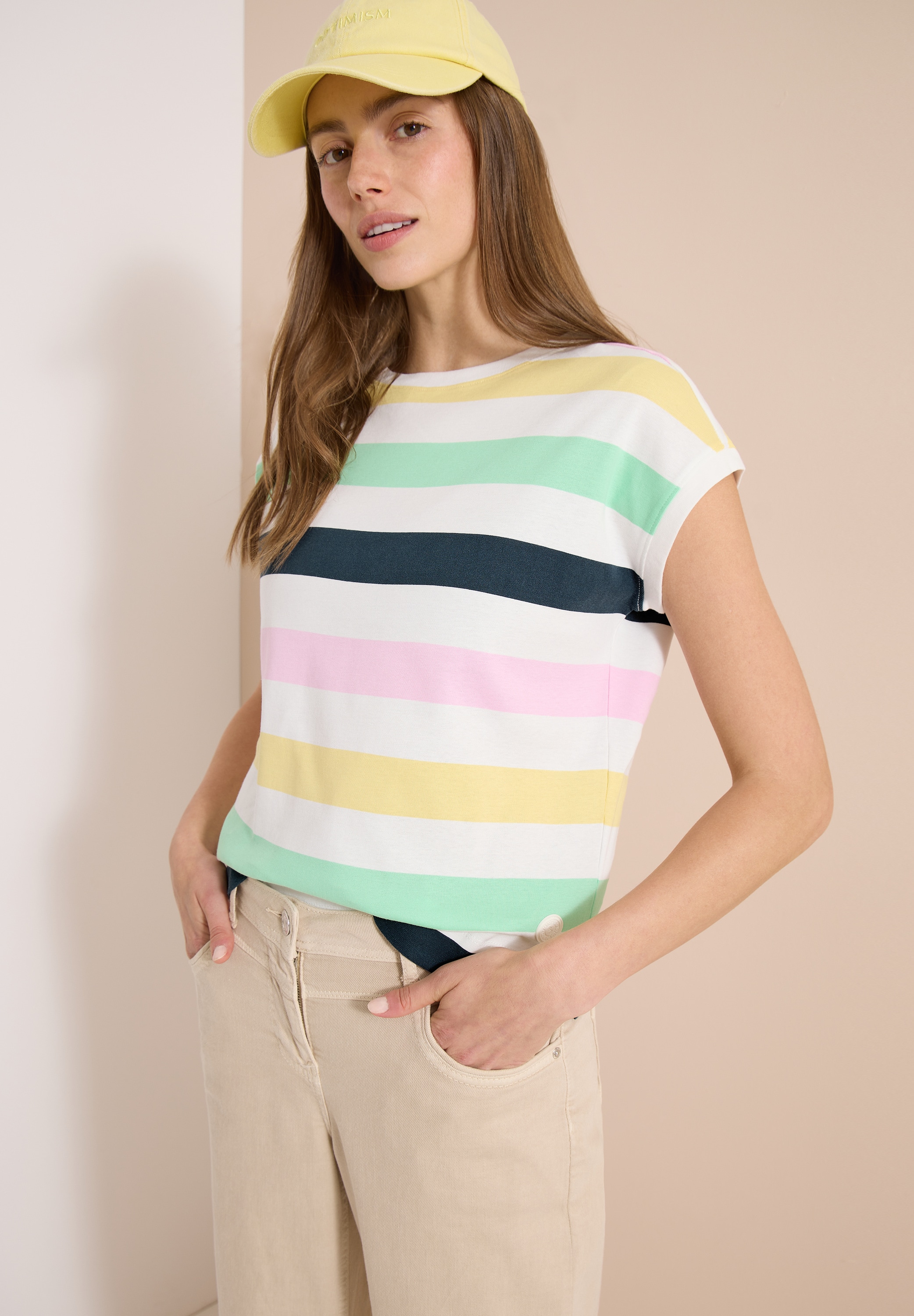 Image of Cecil Kurzarmshirt Sommershirt mit Mulitcolor-Streifen