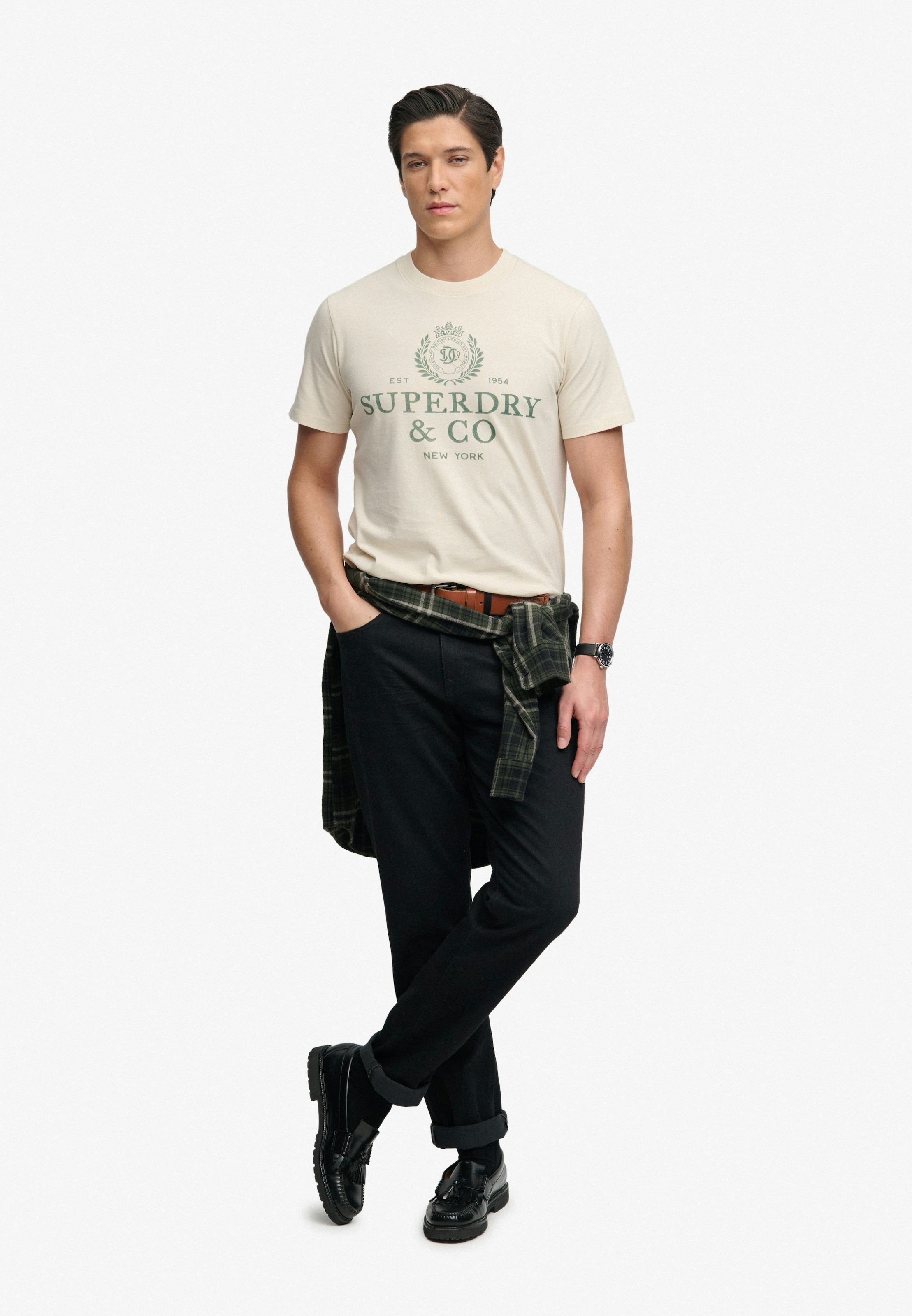 Superdry Shirt à col rond »1954 Company Relaxed Tee« coton, coupe décontractée