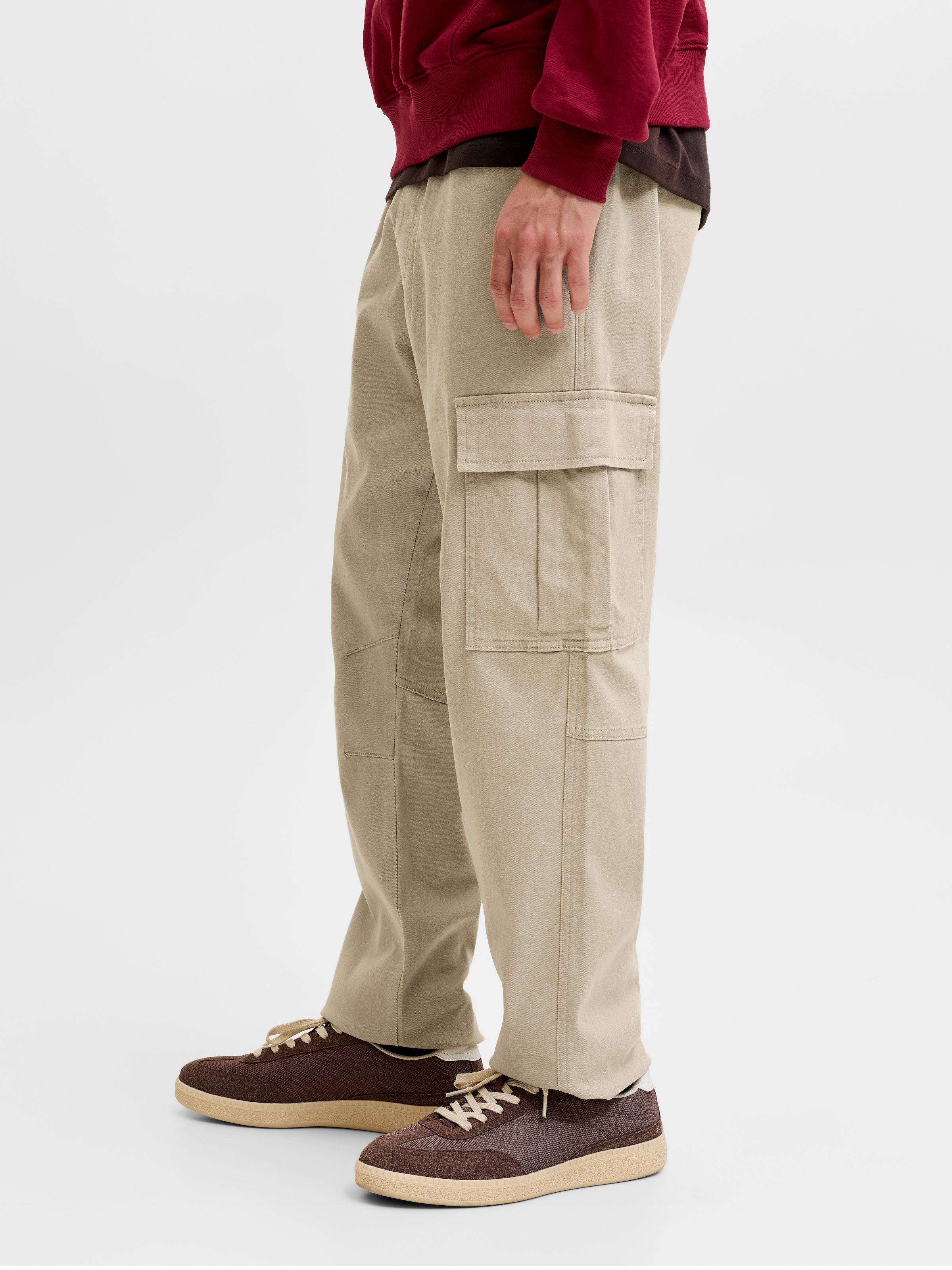 Jack & Jones PlusSize Pantalon cargo »JPSTKANE DYLAN CUFFED CARGO RET PLS«  Mélange de coton, coupe décontractée