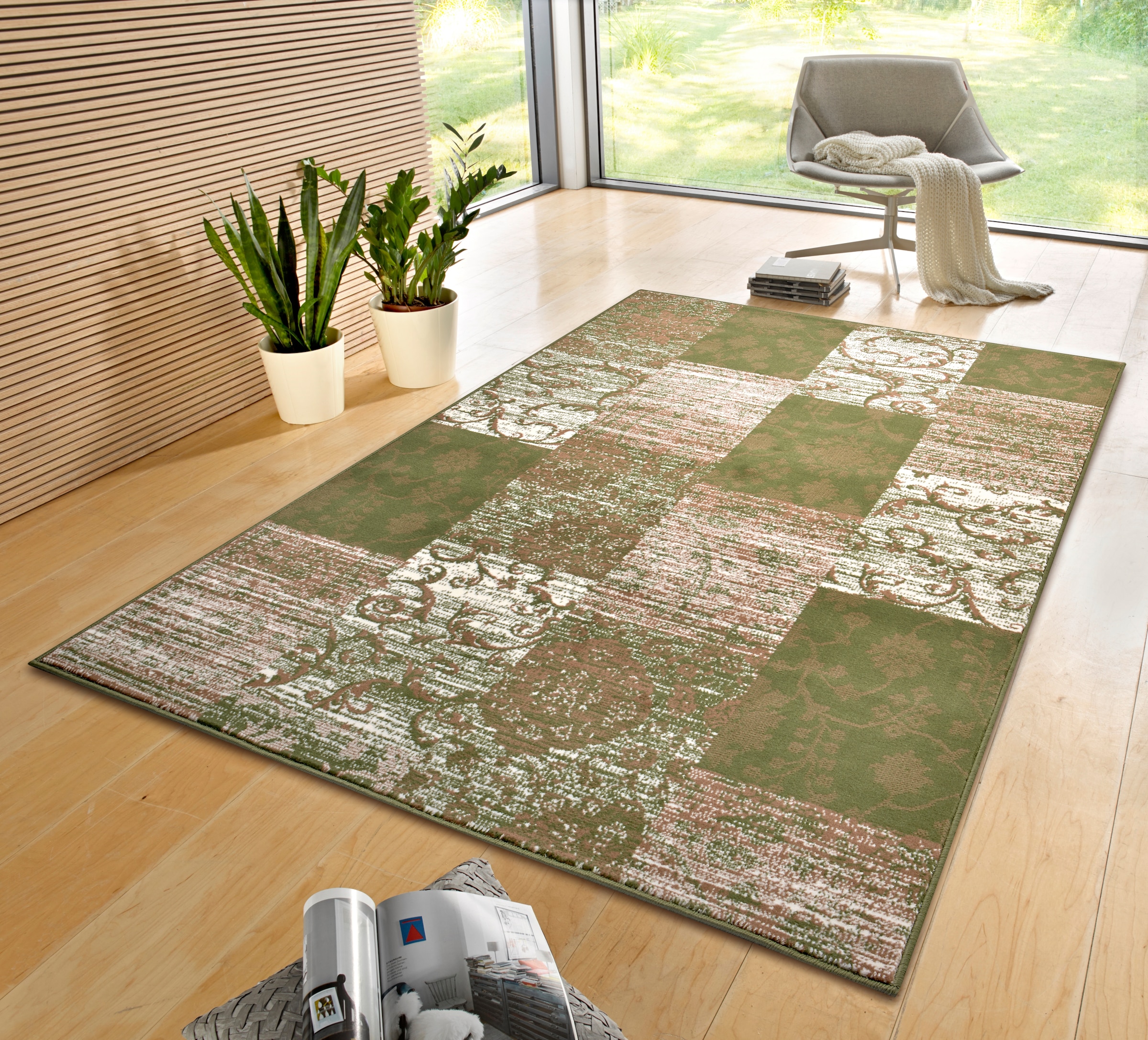 Image of HANSE Home Teppich "Bloques" rechteckig 9 mm Höhe Kurzflor, Weich, Mehrfarbig, Wohnzimmer, Schlafzimmer, Esszimmer