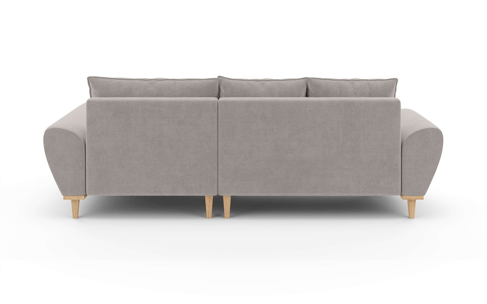 Home affaire Ecksofa »Ahrdorf mit Bettfunktion und Bettkasten, Masse: B/H/T 268/86/175 cm« L-Form mit 3 Rückenkissen  und moderne gerundete Armlehnen