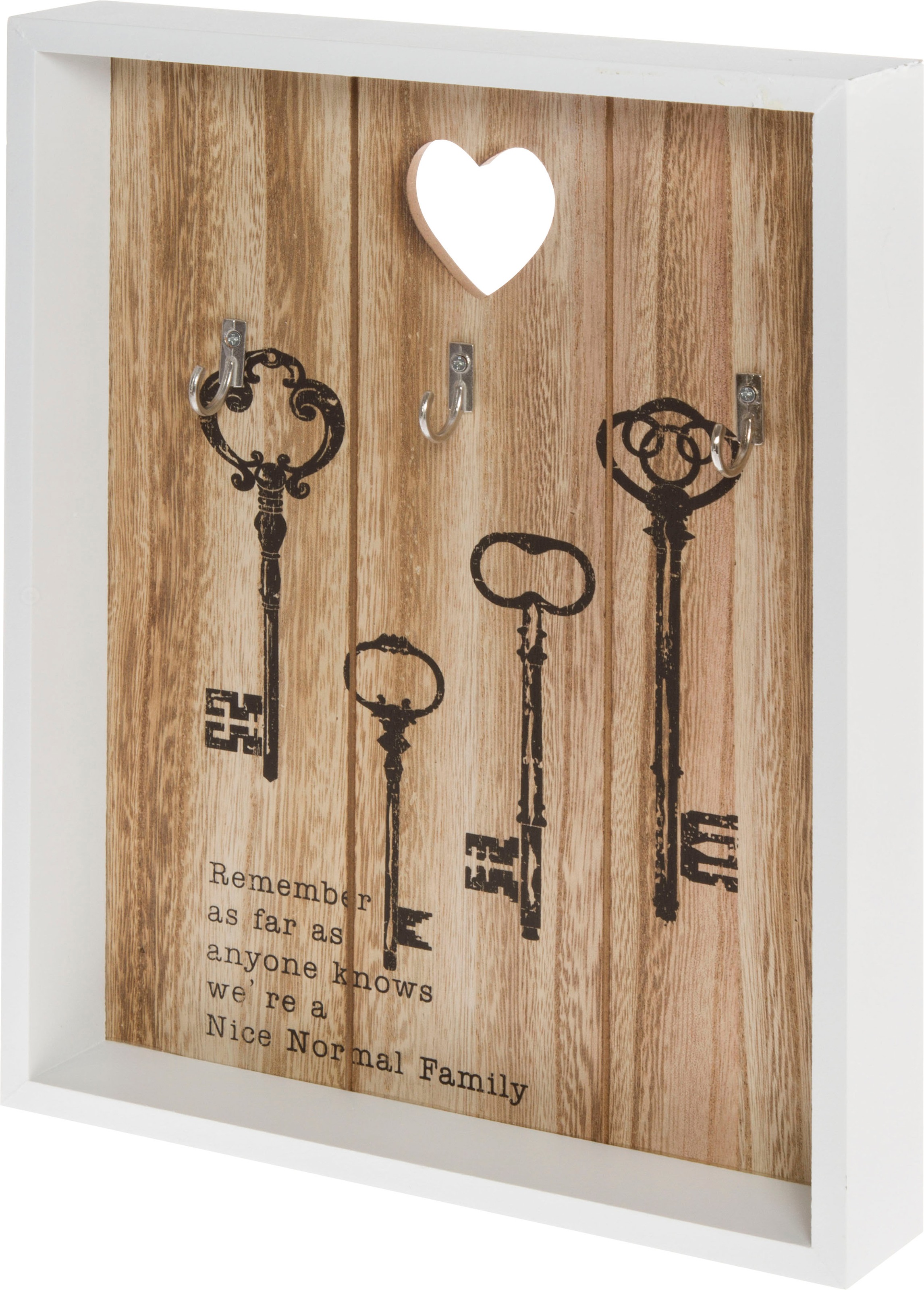 Image of Myflair Möbel & Accessoires Schlüsselkasten »Saltrass, weiss«, Schlüsselbrett, mit 3 Haken & Schriftzug bei Ackermann Versand Schweiz