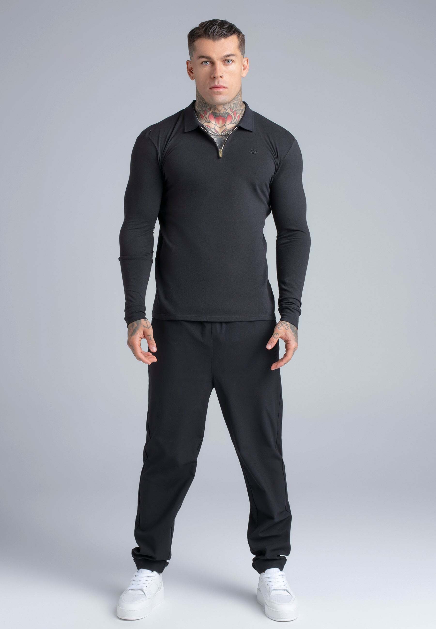 Siksilk Polo à manches longues »Siksilk Langarmpolo Longlseeved Zip«