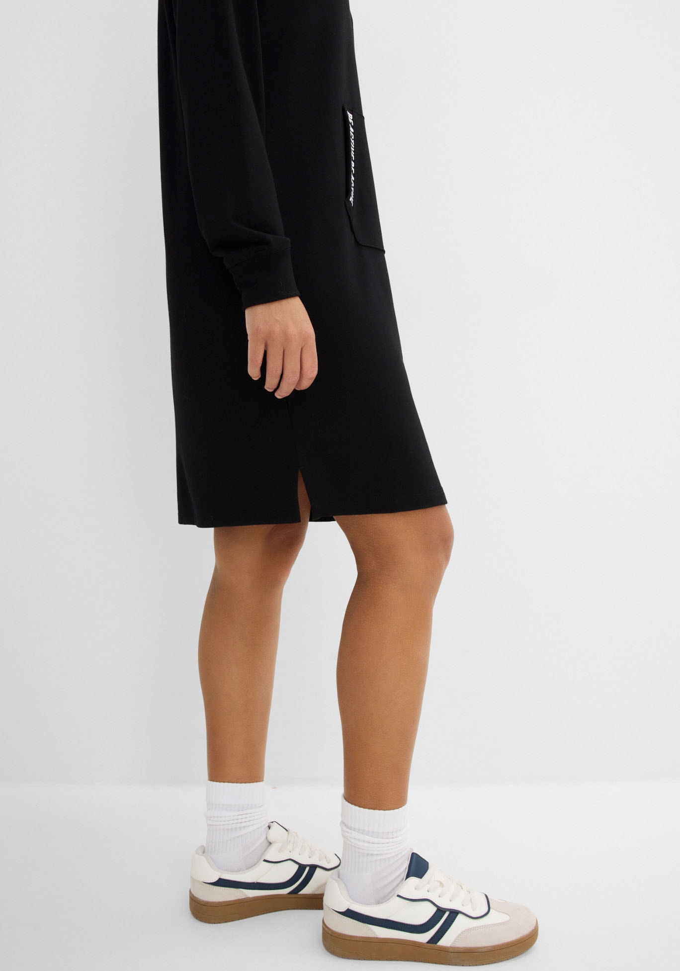 bonprix Robe en sweat für den Alltag, mit langem Arm, aus Viskose-Mix, Casual Stil