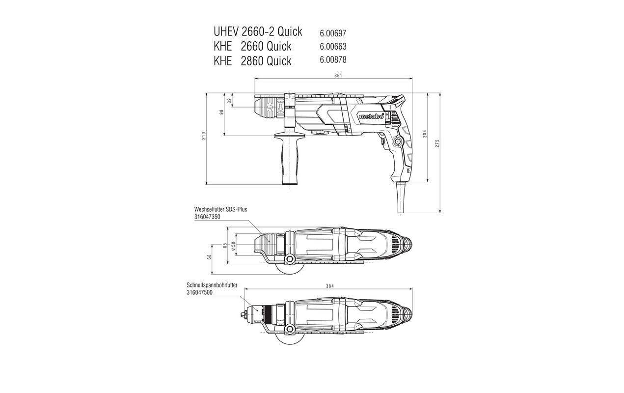 metabo Bohrhammer »Metabo Bohr-Meisselhammer UHE -2660«