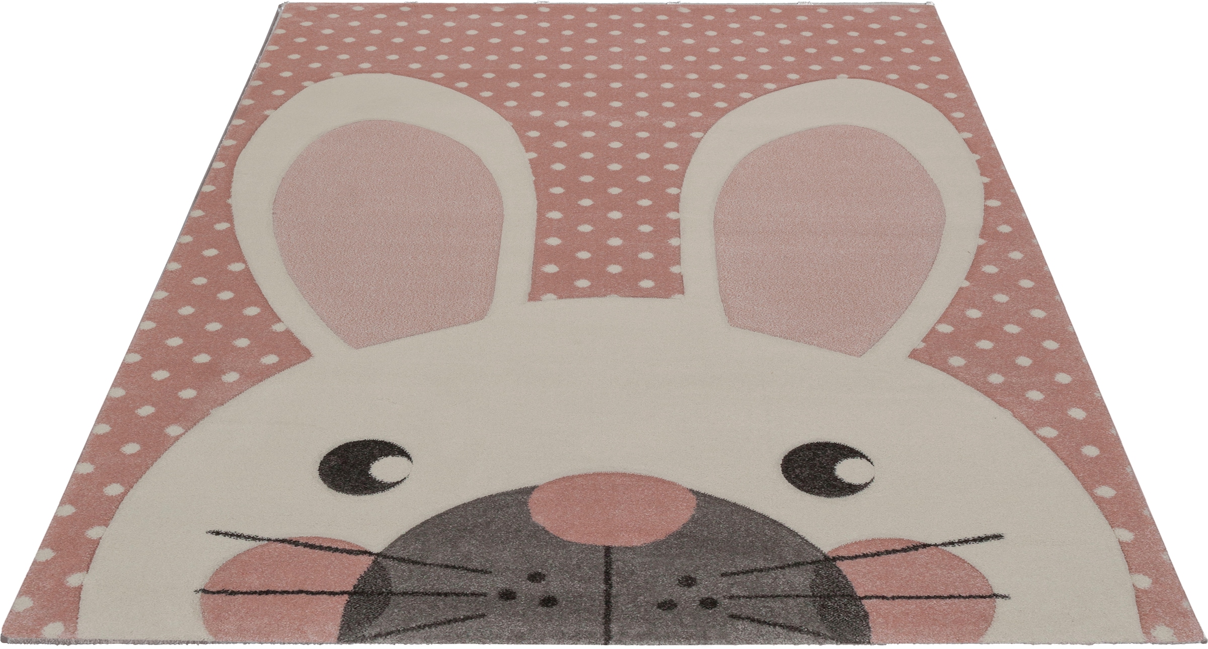 Image of merinos Kinderteppich »Pastel Kids«, rechteckig, 13 mm Höhe, Hasen Motiv, handgearbeiteter Konturenschnitt, Kinderzimmer bei Ackermann Versand Schweiz
