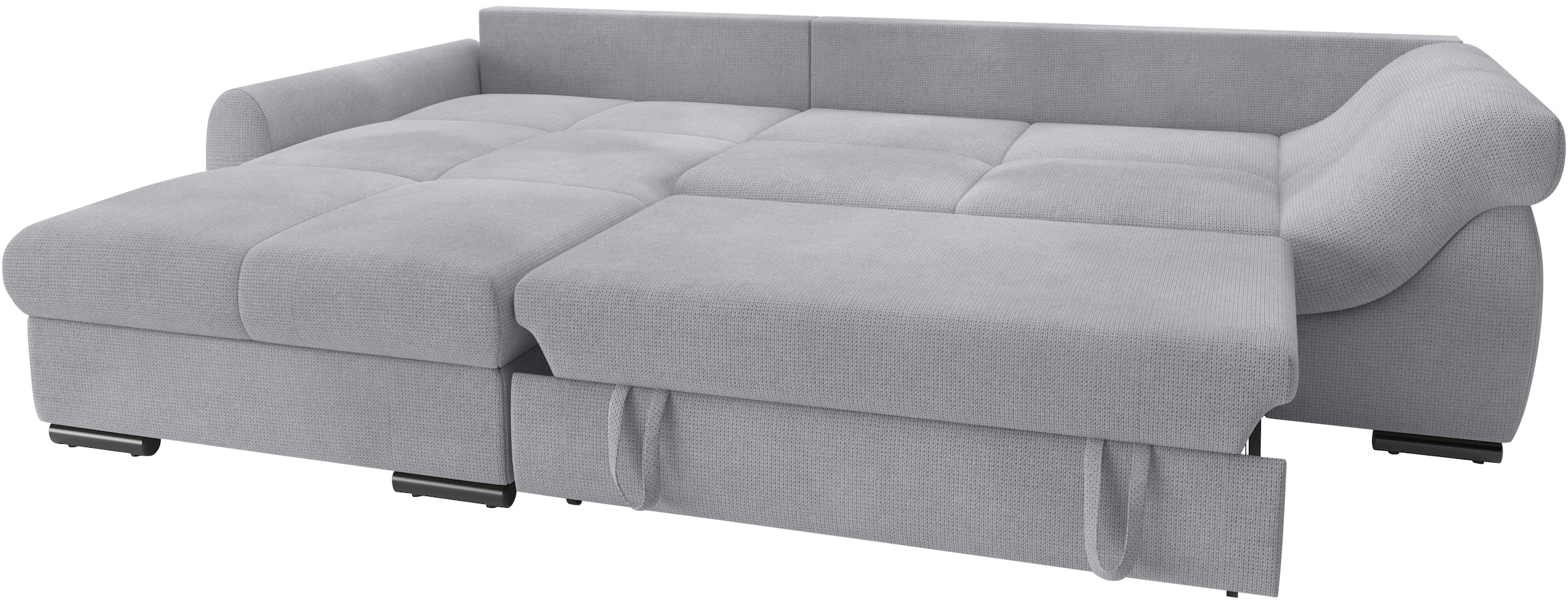 Mr. Couch Ecksofa »Livorno L-Form«, inkl. Hochschläfer-Bettauszug, XL-Bettkasten weiss beschichtet