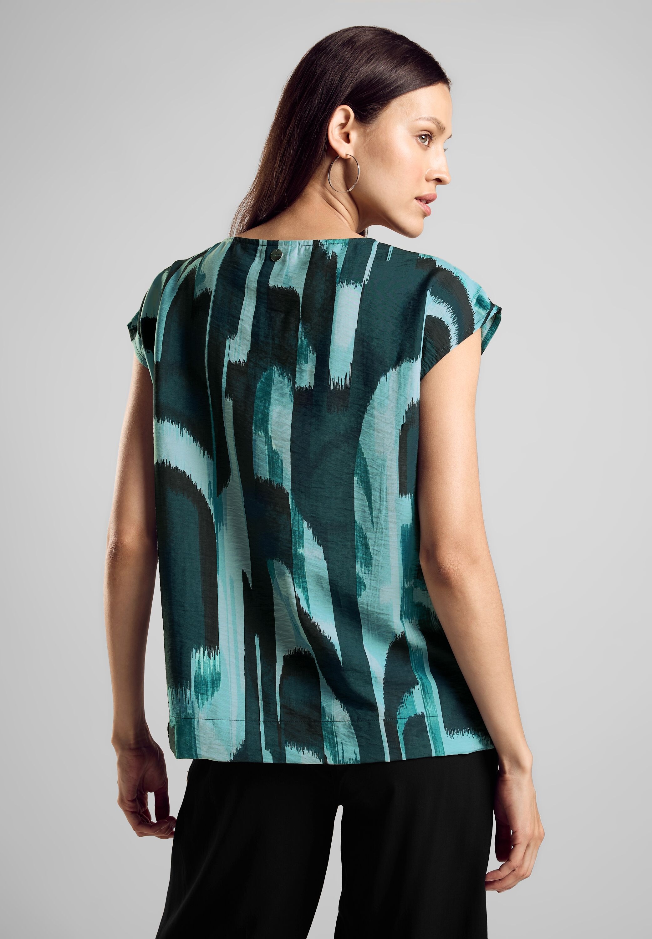 STREET ONE Kurzarmbluse mit Allover-Druck