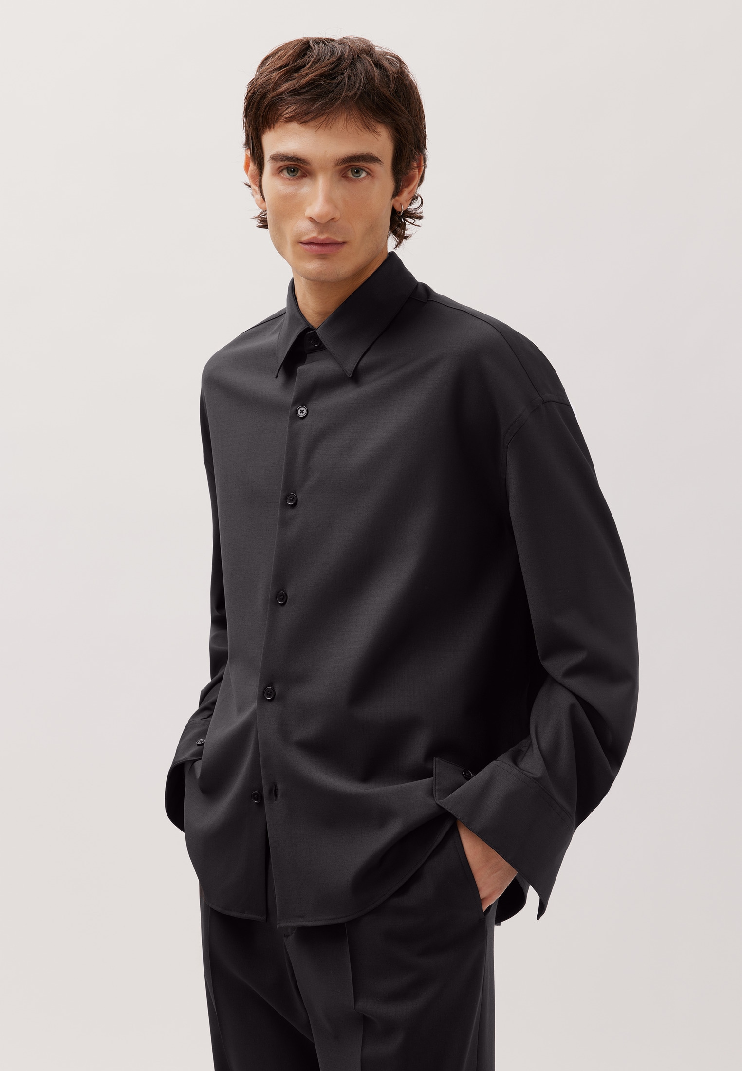 studio seidensticker Chemise d'affaires col Kent oversize 1/1 uni