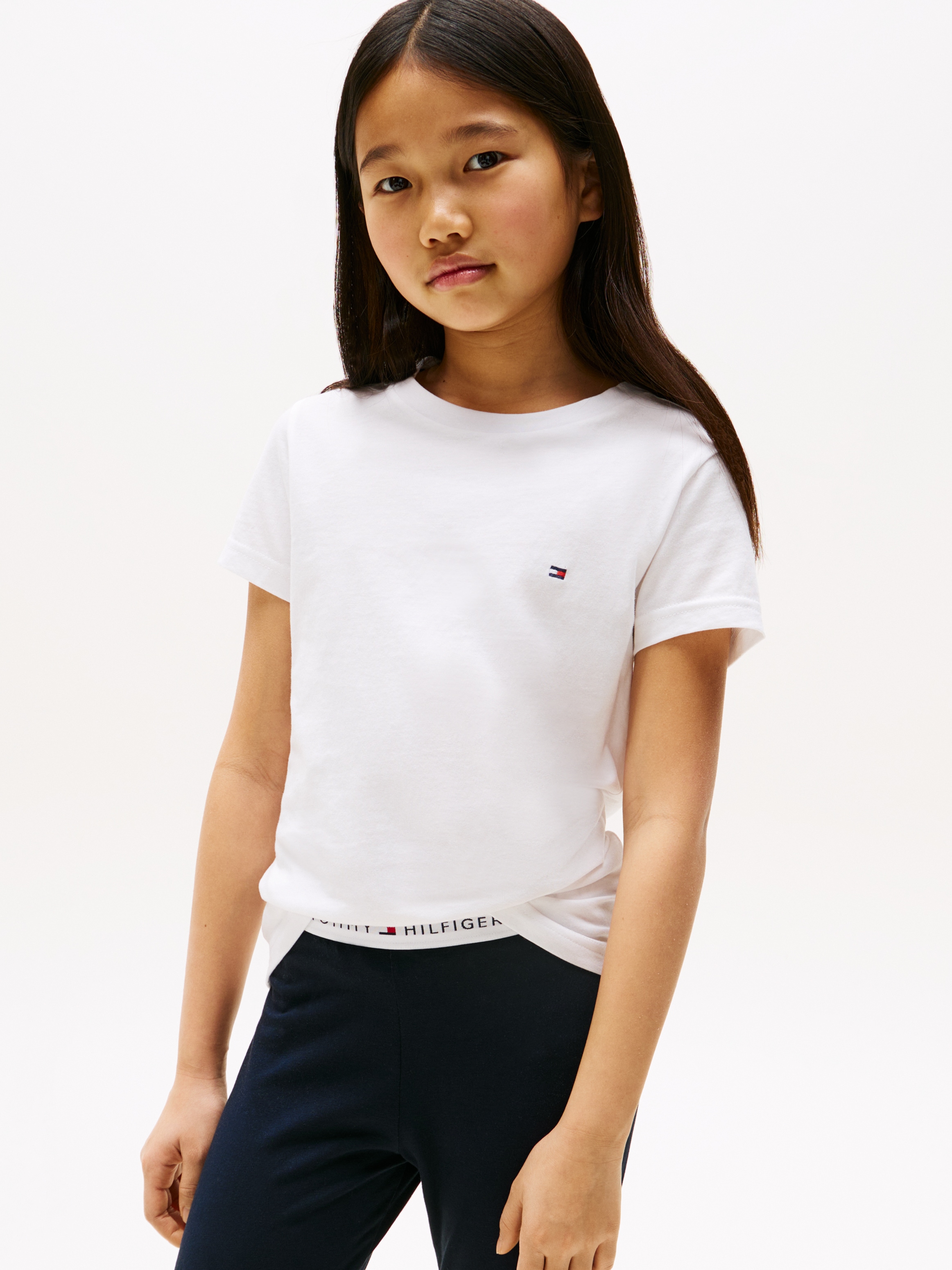 Tommy Hilfiger Underwear T-Shirt »2P CN TEE mit Stickerei und Rundhals im 2er-Pack«, (Packung, 2 tlg., 2er-Pack), unifarben, casual, regular fit, Baumwolle, Rundhals