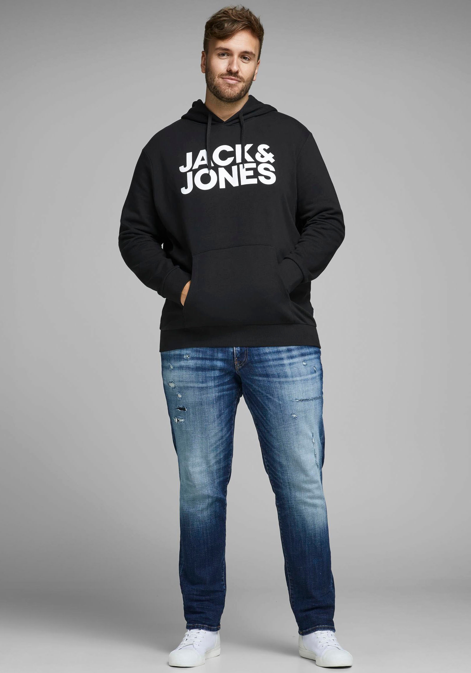 Jack & Jones PlusSize Kapuzensweatshirt »CORP LOGO SWEAT HOOD«, Bis Grösse 6XL