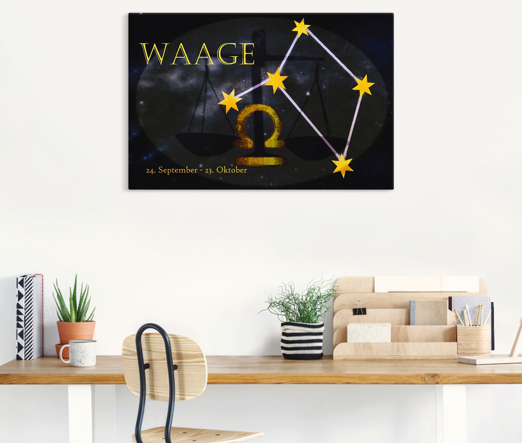 Artland Wandbild »Sternzeichen - Waage«, Bilder von Sternzeichen, (1 St.), als Leinwandbild, Poster, Wandaufkleber in verschied. Grössen