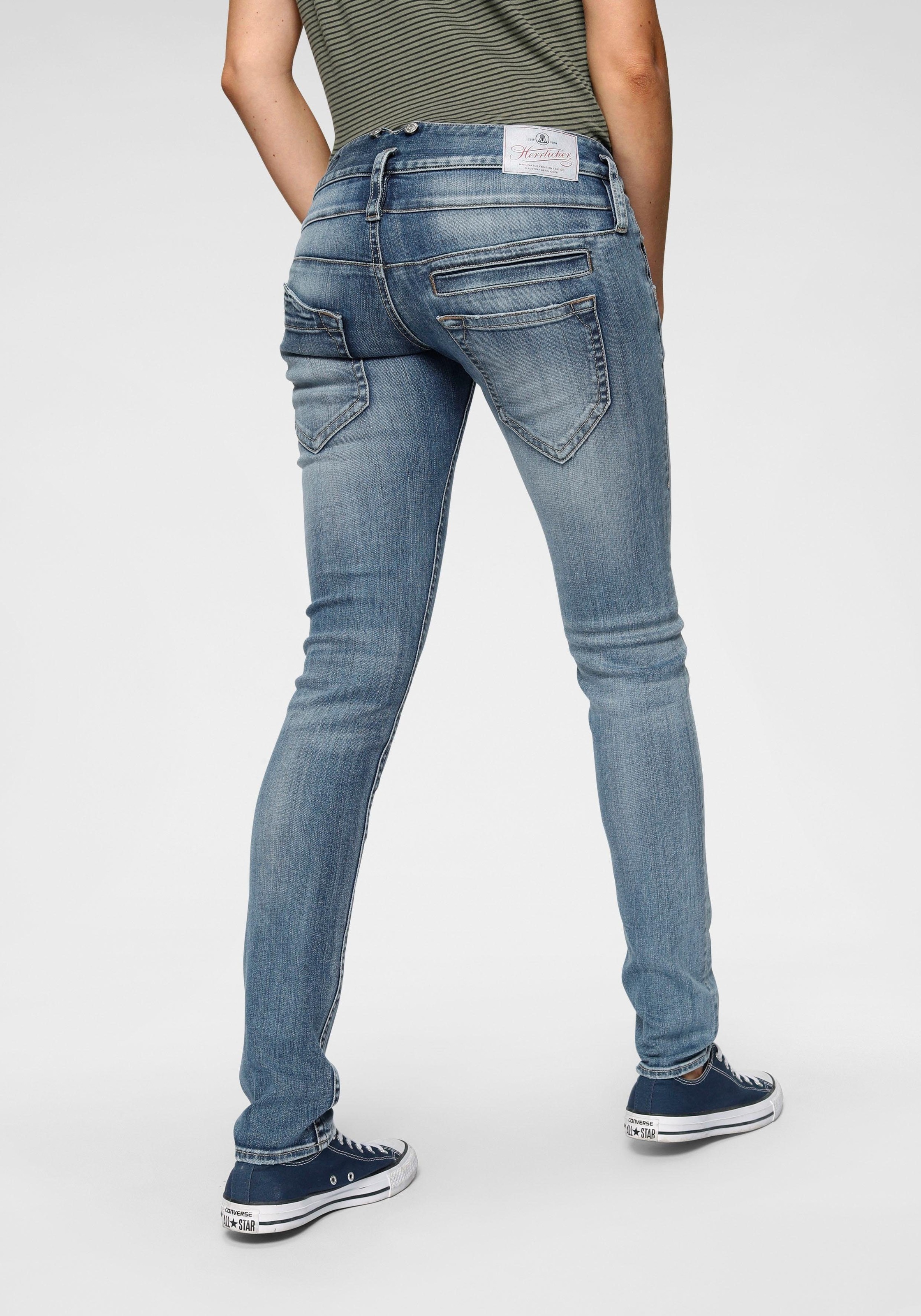 Image of Herrlicher Röhrenjeans »PITCH SLIM REUSED DENIM«, Low Waist mit leichtem Push-Up-Effekt bei Ackermann Versand Schweiz