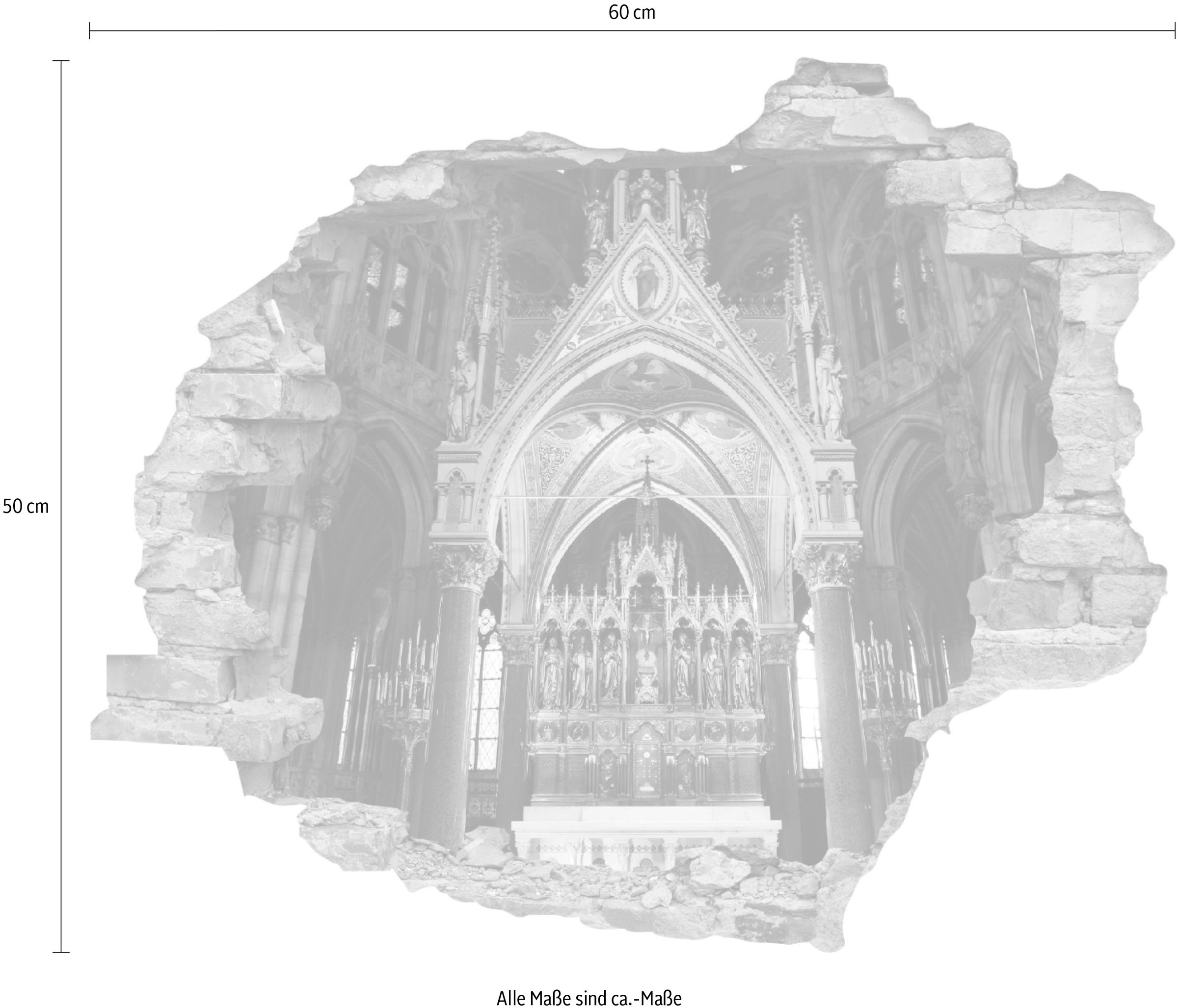 queence Autocollant mural »Altar« Wandsticker, Wandbild, selbstklebend, 3D, Wanddurchbruch